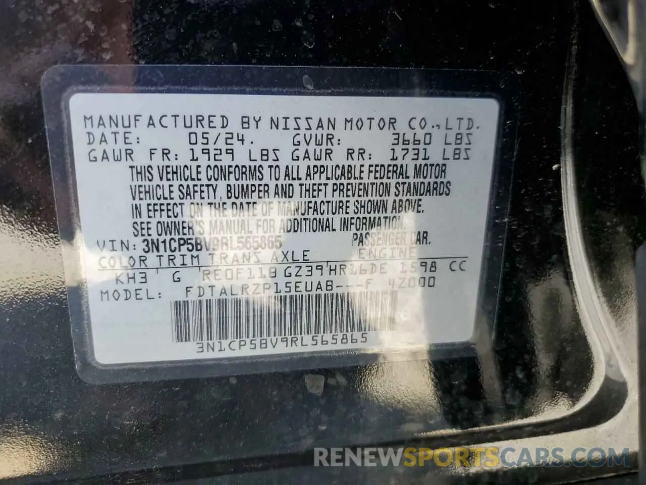 15 Photograph of a damaged car 3N1CP5BV9RL565865 NISSAN KICKS 2024