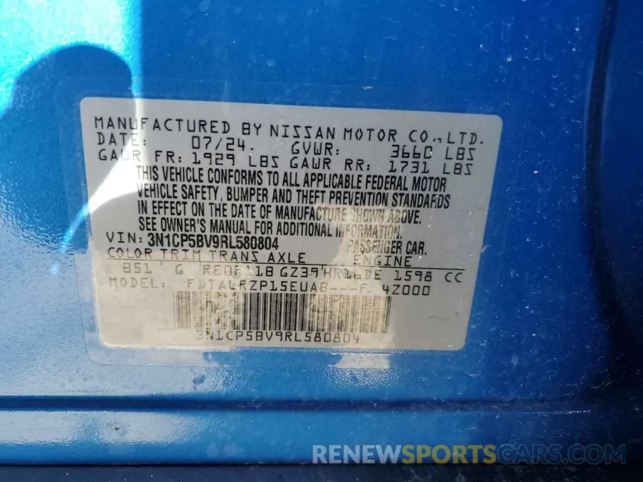 13 Photograph of a damaged car 3N1CP5BV9RL580804 NISSAN KICKS 2024