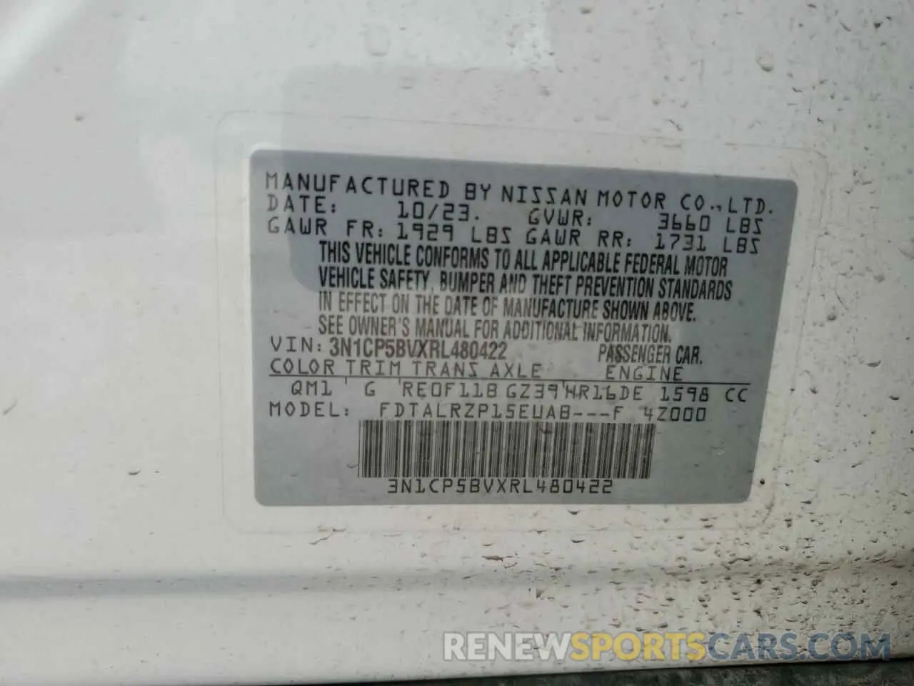 14 Photograph of a damaged car 3N1CP5BVXRL480422 NISSAN KICKS 2024
