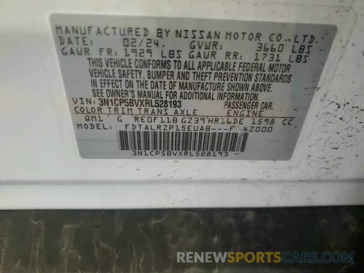 12 Photograph of a damaged car 3N1CP5BVXRL528193 NISSAN KICKS 2024