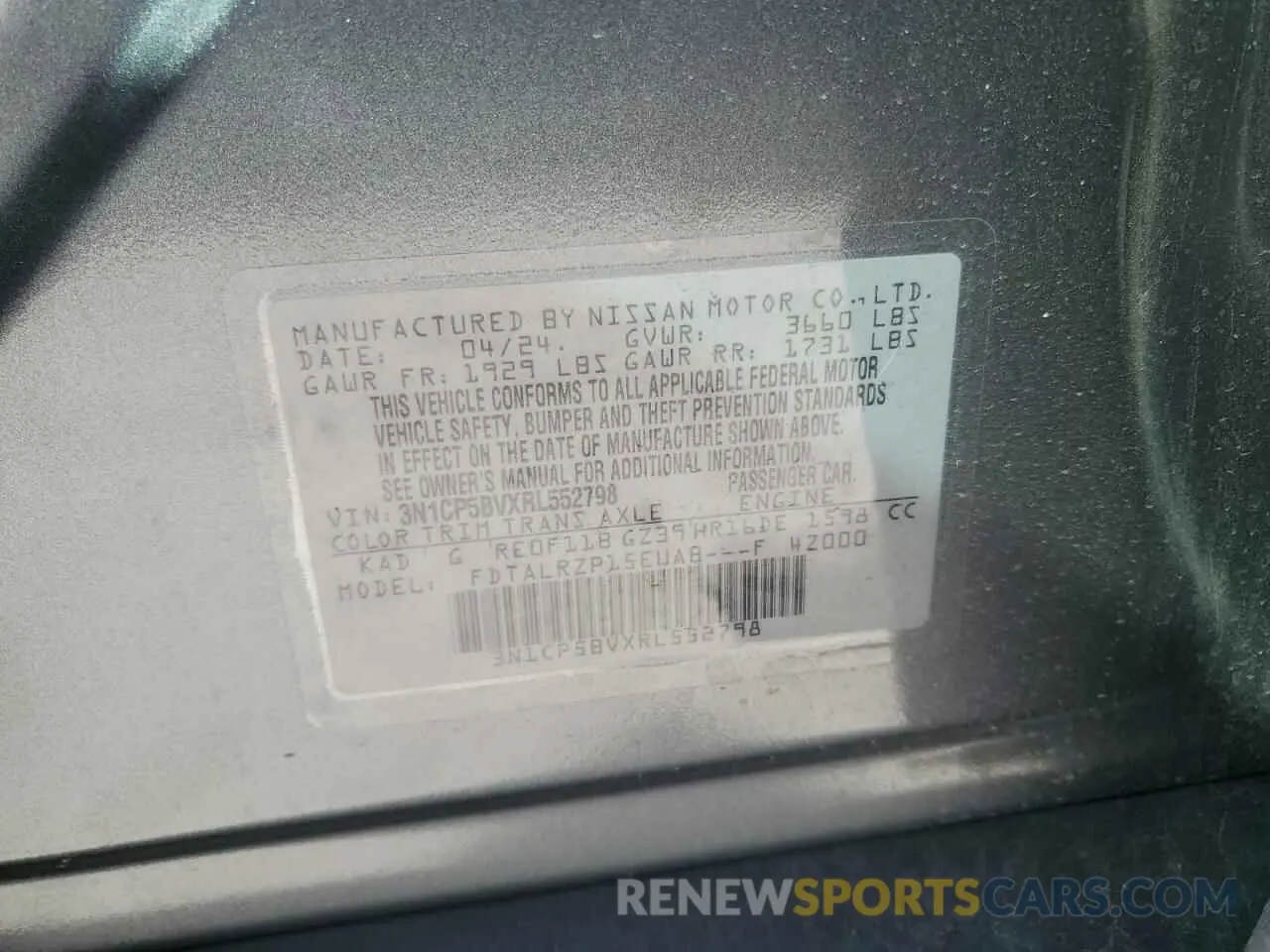 13 Photograph of a damaged car 3N1CP5BVXRL552798 NISSAN KICKS 2024