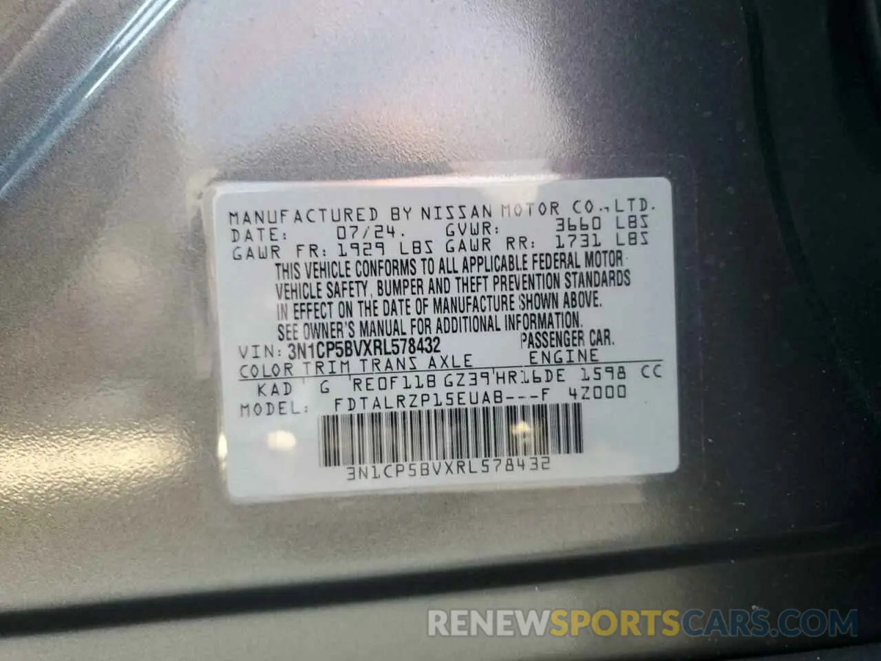 13 Photograph of a damaged car 3N1CP5BVXRL578432 NISSAN KICKS 2024