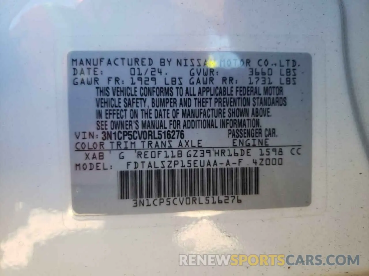 13 Photograph of a damaged car 3N1CP5CV0RL516276 NISSAN KICKS 2024