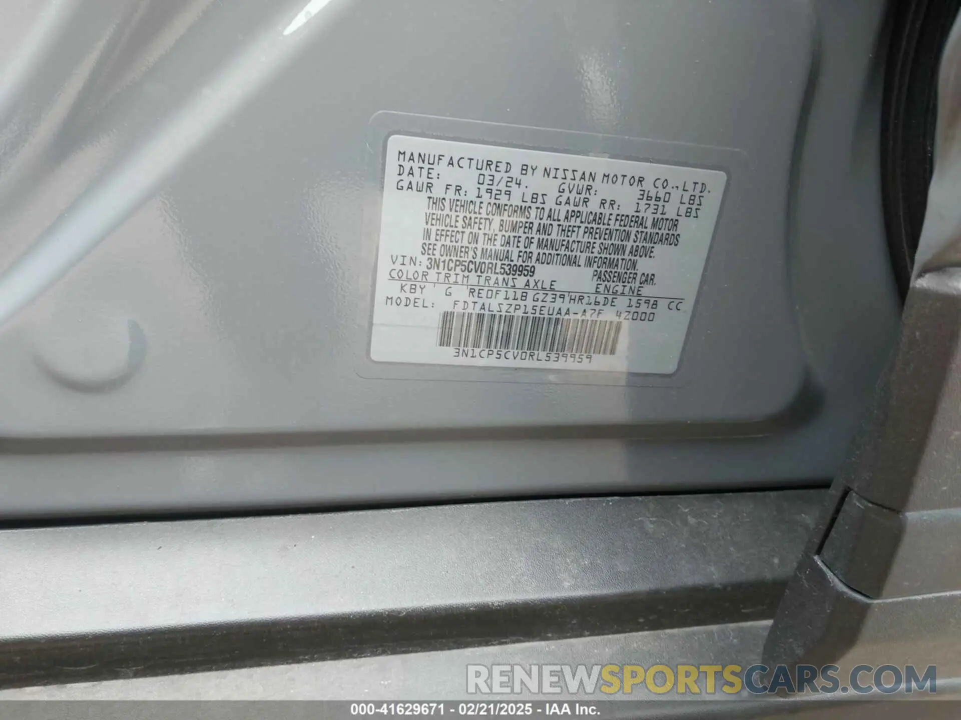 9 Photograph of a damaged car 3N1CP5CV0RL539959 NISSAN KICKS 2024