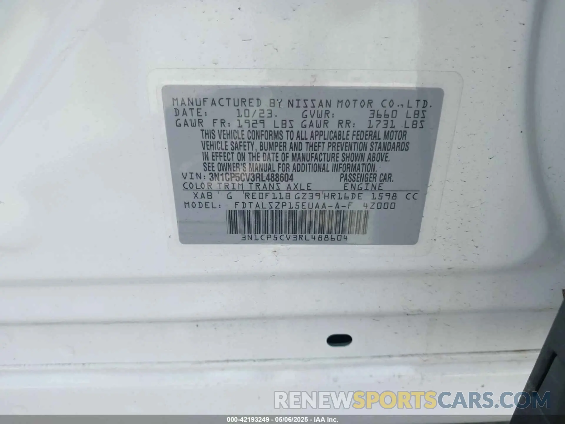9 Photograph of a damaged car 3N1CP5CV3RL488604 NISSAN KICKS 2024