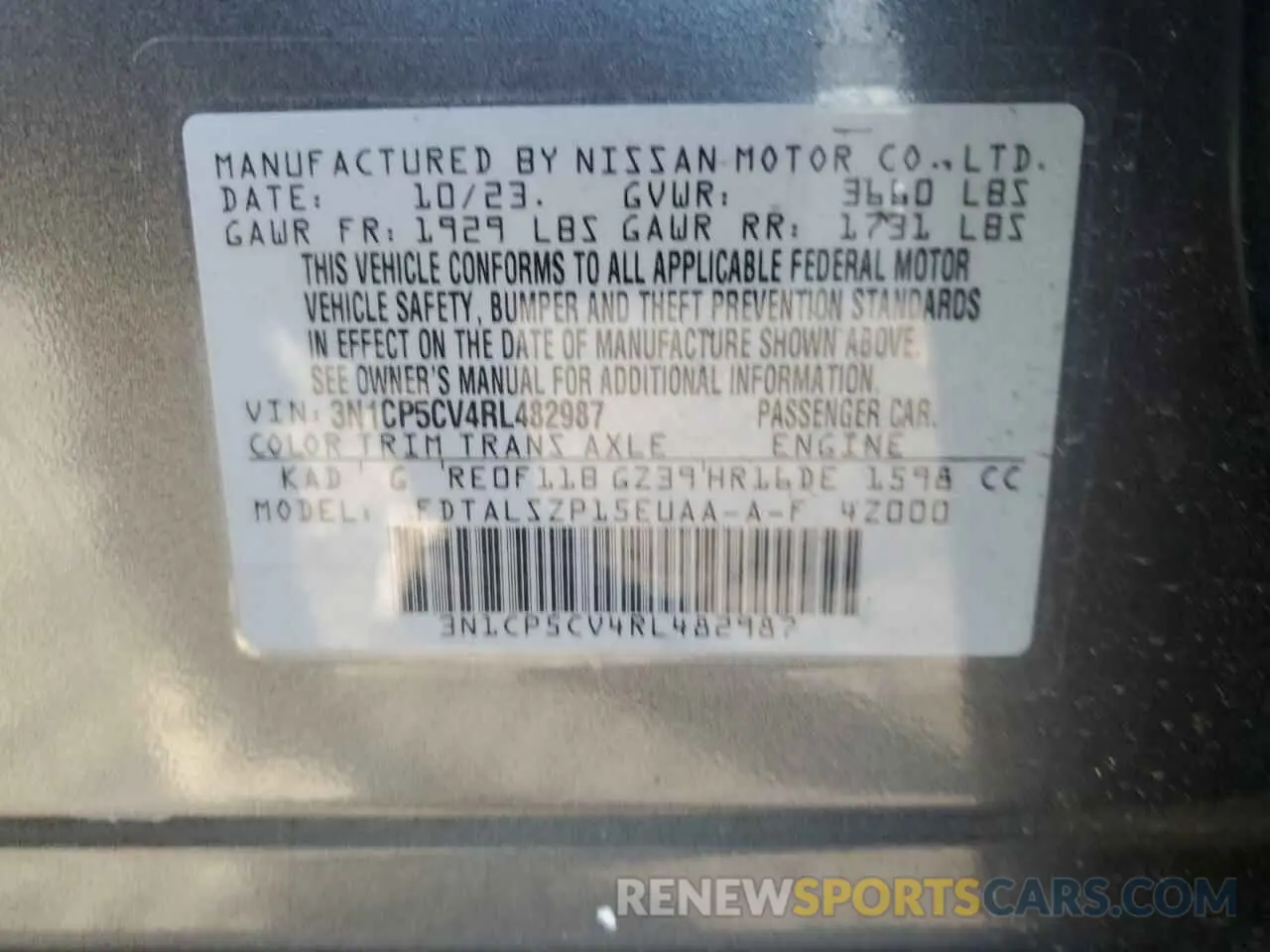 13 Photograph of a damaged car 3N1CP5CV4RL482987 NISSAN KICKS 2024