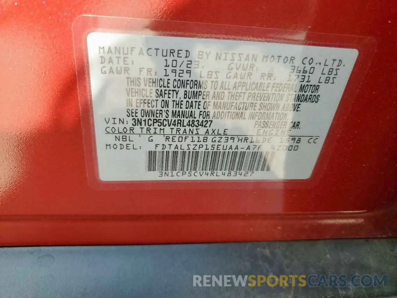12 Photograph of a damaged car 3N1CP5CV4RL483427 NISSAN KICKS 2024