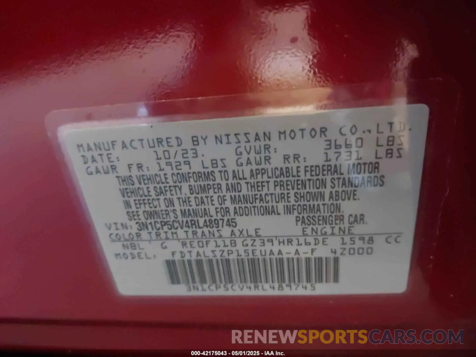 9 Photograph of a damaged car 3N1CP5CV4RL489745 NISSAN KICKS 2024