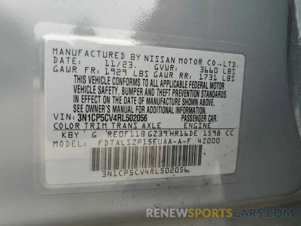 14 Photograph of a damaged car 3N1CP5CV4RL502056 NISSAN KICKS 2024