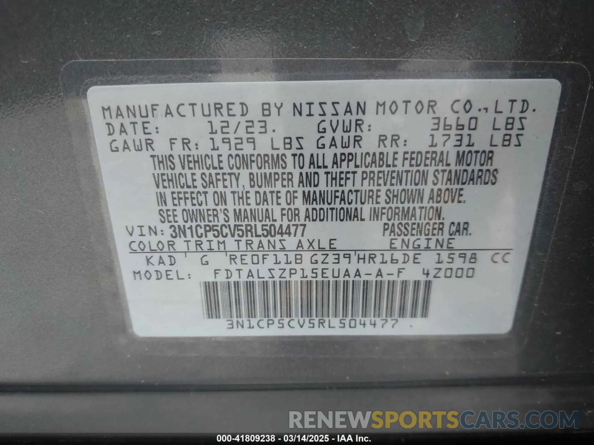 9 Photograph of a damaged car 3N1CP5CV5RL504477 NISSAN KICKS 2024