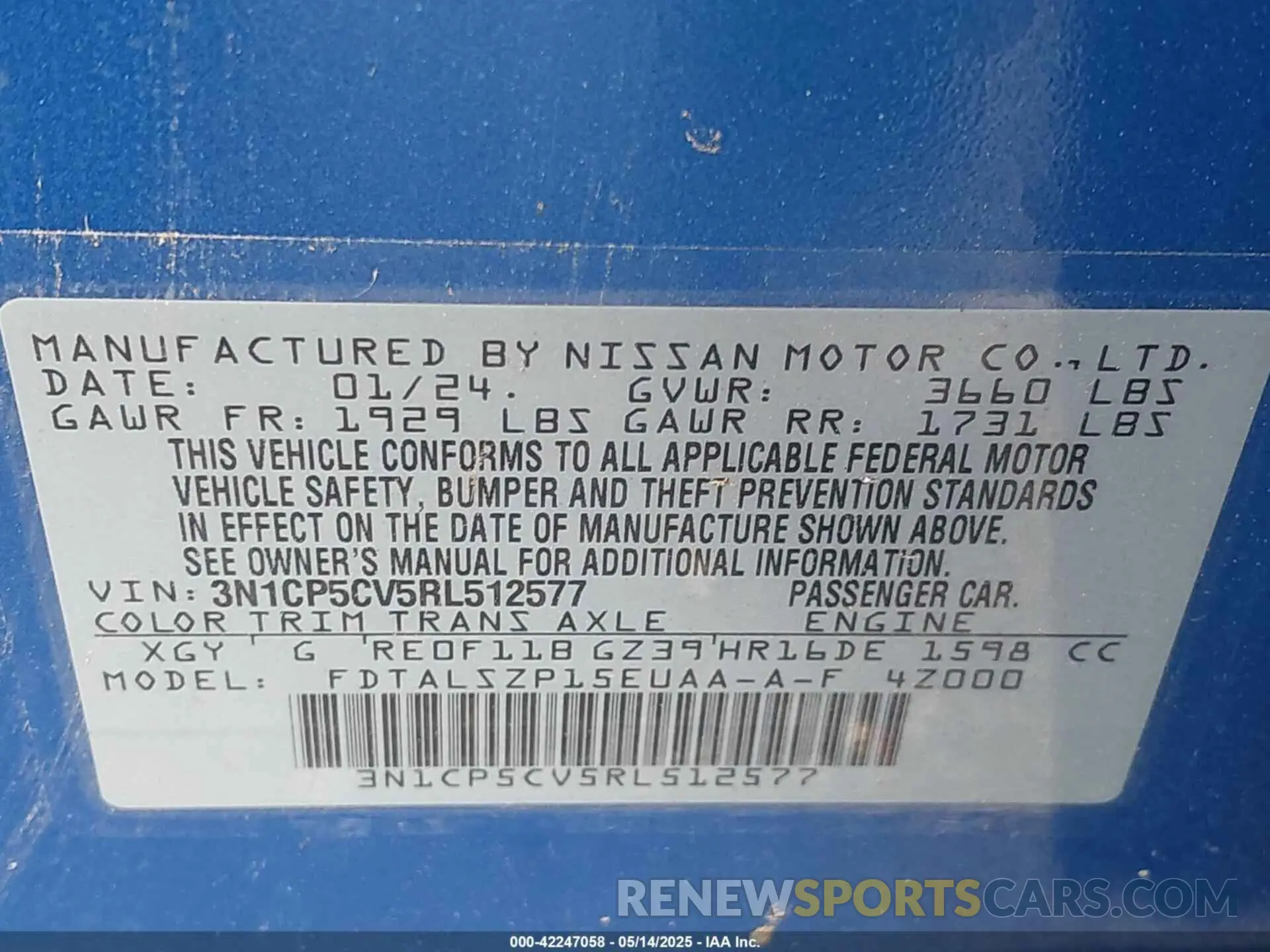 9 Photograph of a damaged car 3N1CP5CV5RL512577 NISSAN KICKS 2024