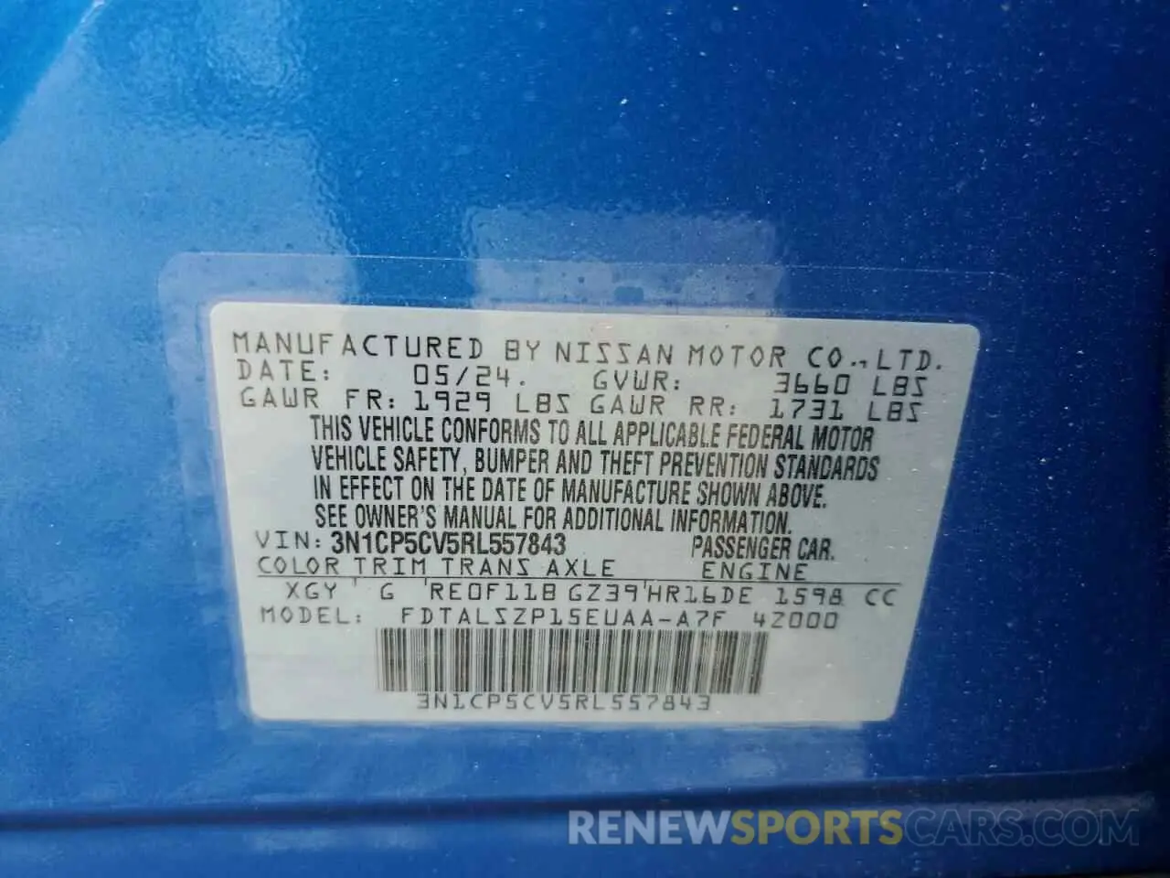 13 Photograph of a damaged car 3N1CP5CV5RL557843 NISSAN KICKS 2024