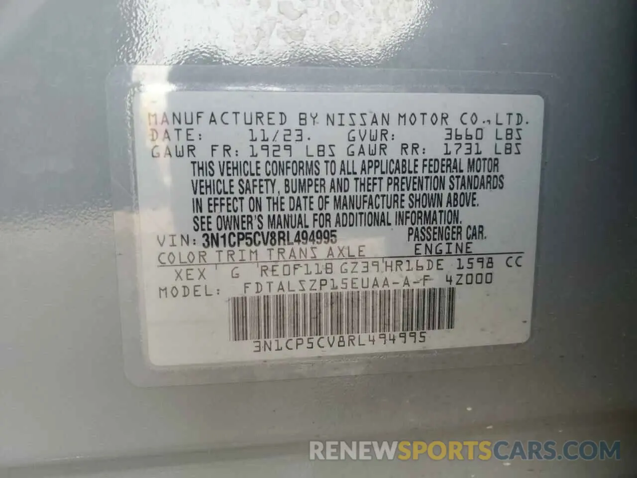 13 Photograph of a damaged car 3N1CP5CV8RL494995 NISSAN KICKS 2024