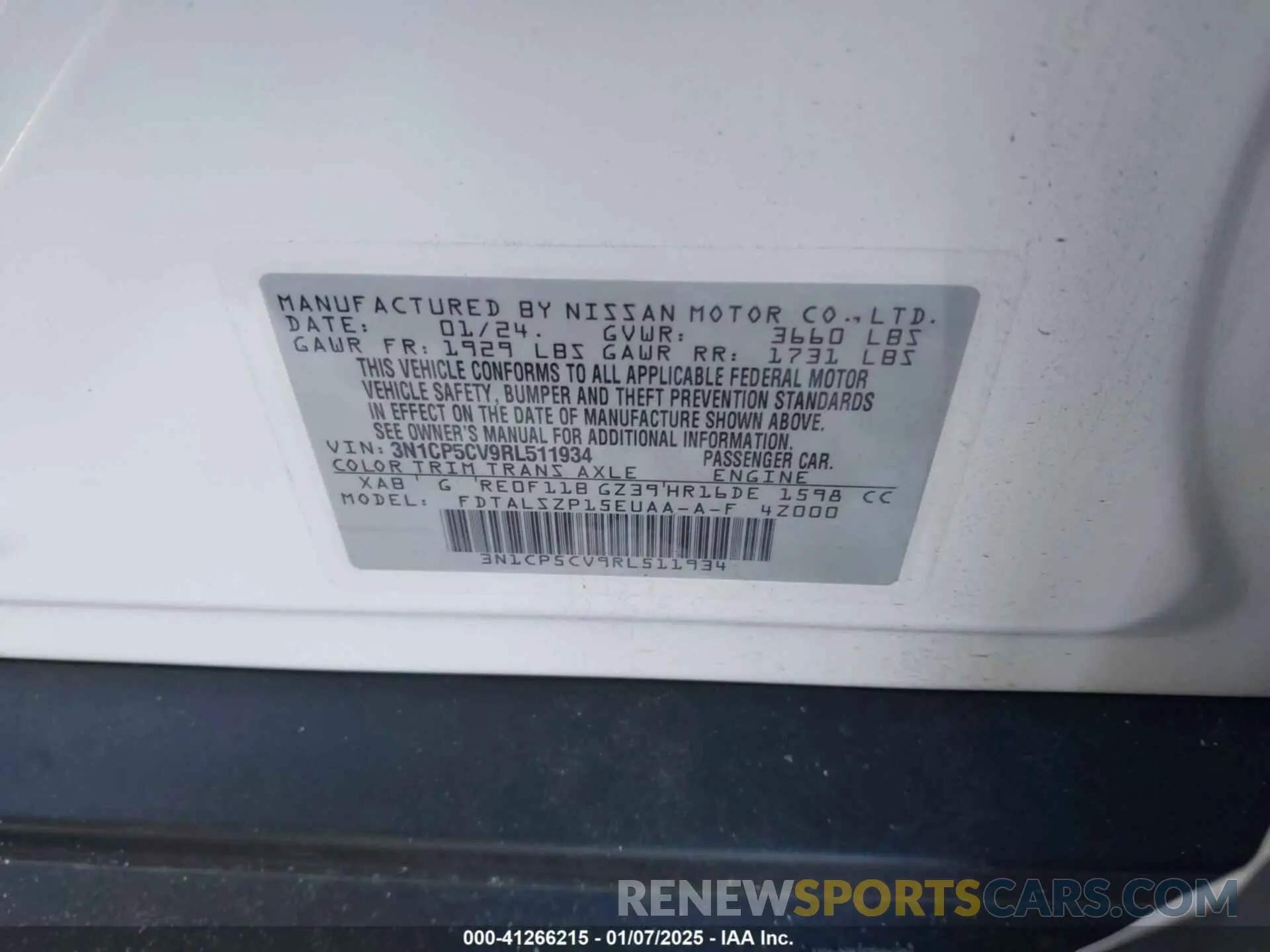 9 Photograph of a damaged car 3N1CP5CV9RL511934 NISSAN KICKS 2024