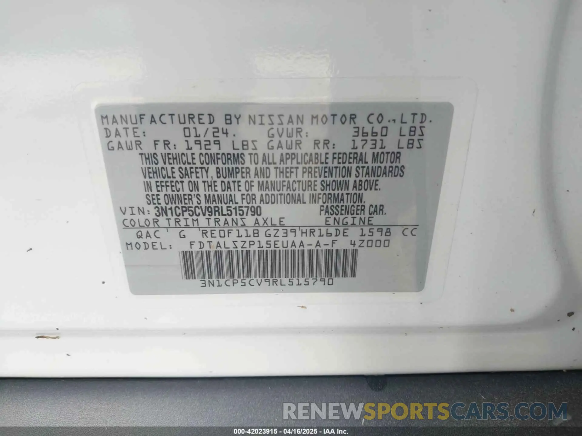 9 Photograph of a damaged car 3N1CP5CV9RL515790 NISSAN KICKS 2024