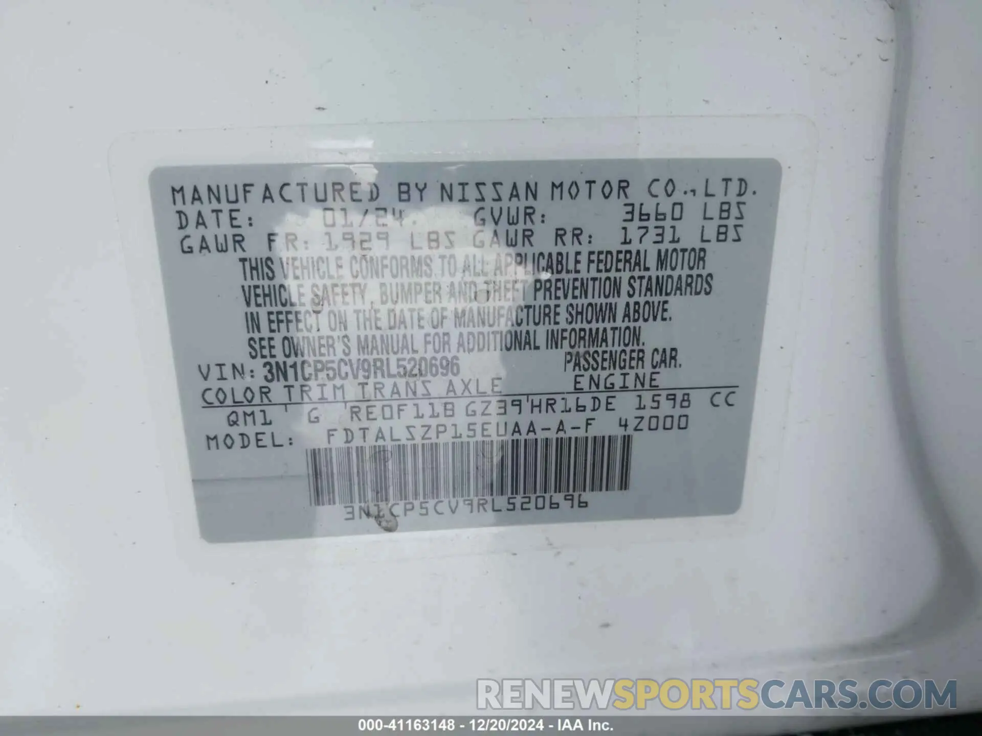9 Photograph of a damaged car 3N1CP5CV9RL520696 NISSAN KICKS 2024