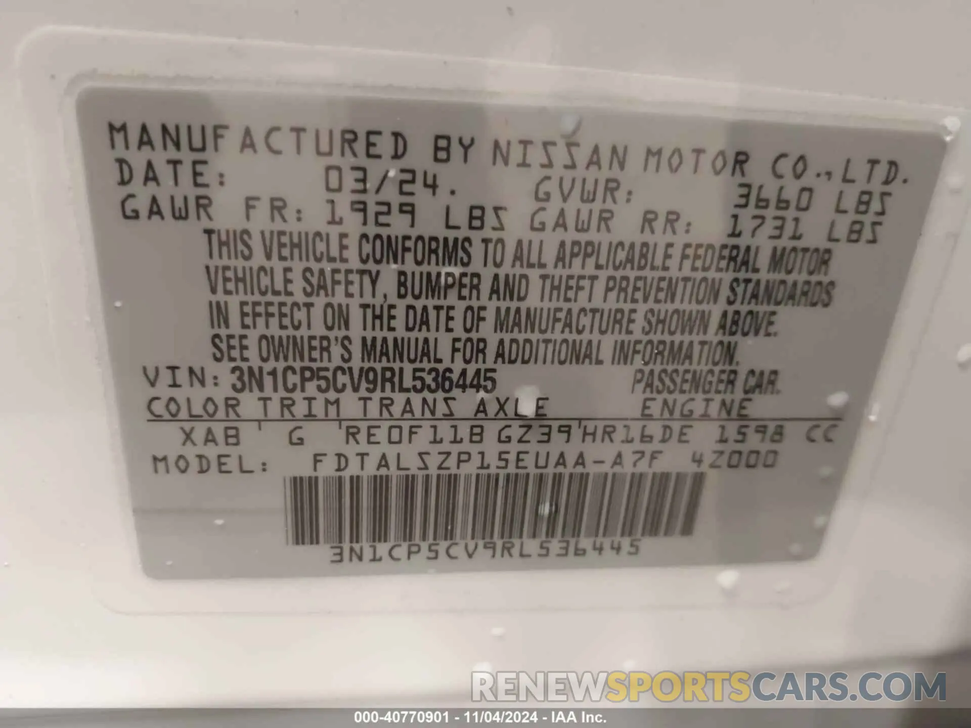 9 Photograph of a damaged car 3N1CP5CV9RL536445 NISSAN KICKS 2024