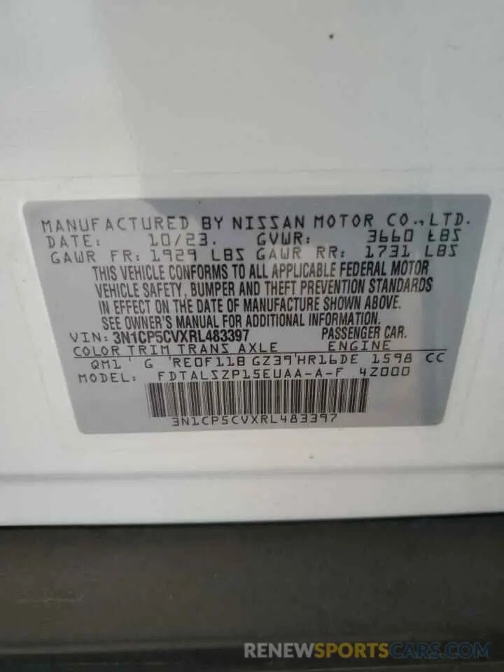 14 Photograph of a damaged car 3N1CP5CVXRL483397 NISSAN KICKS 2024