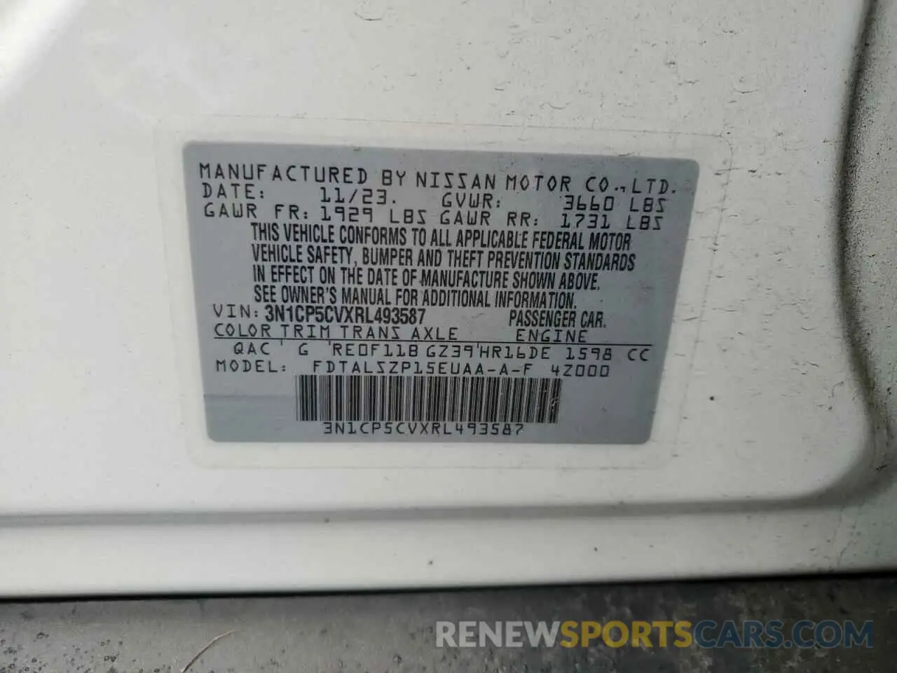 15 Photograph of a damaged car 3N1CP5CVXRL493587 NISSAN KICKS 2024