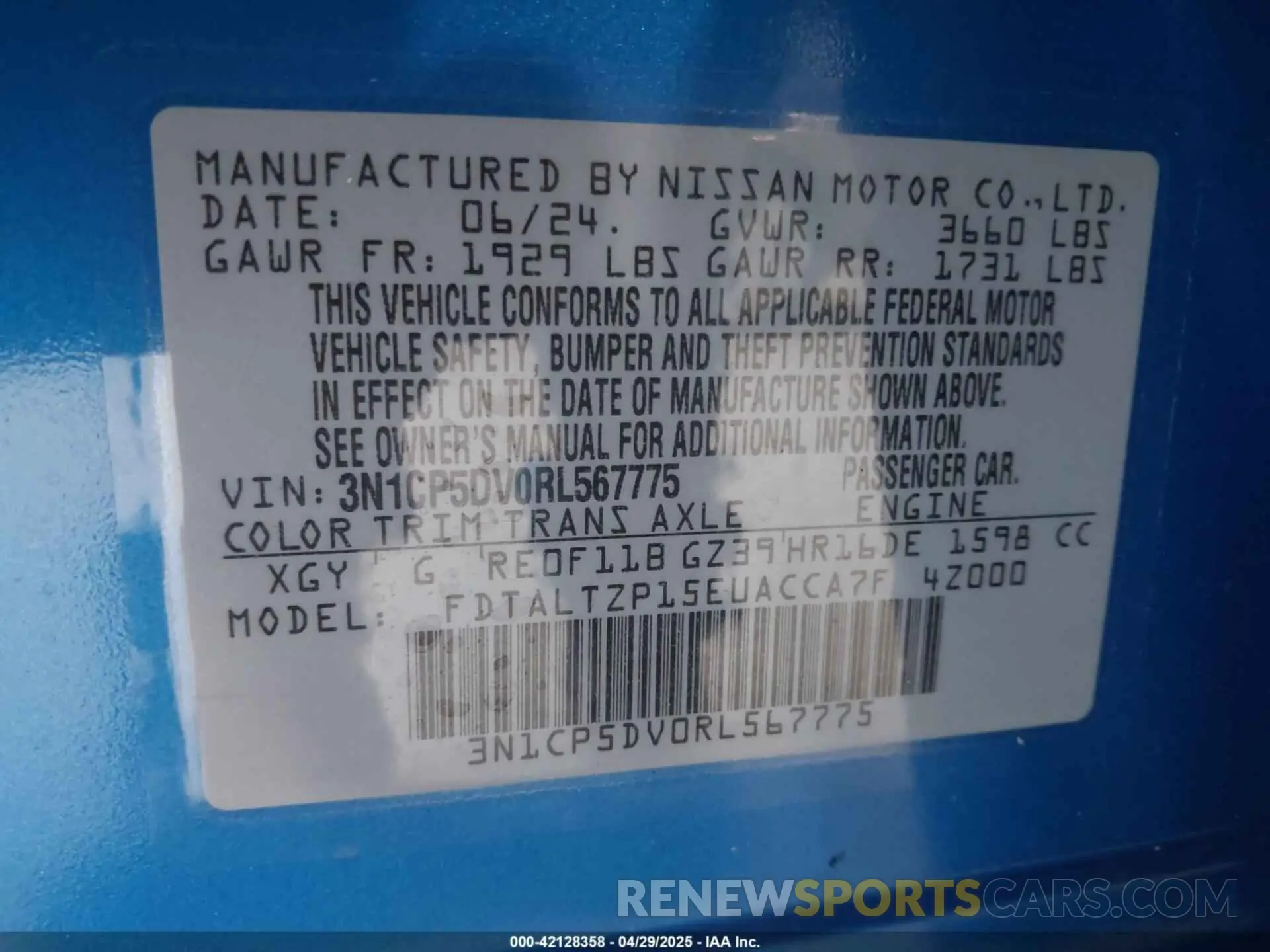9 Photograph of a damaged car 3N1CP5DV0RL567775 NISSAN KICKS 2024