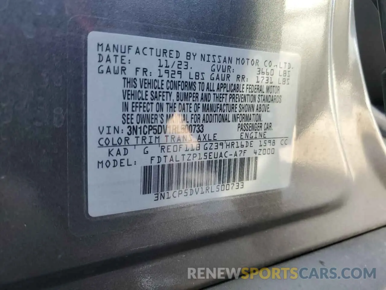 15 Photograph of a damaged car 3N1CP5DV1RL500733 NISSAN KICKS 2024
