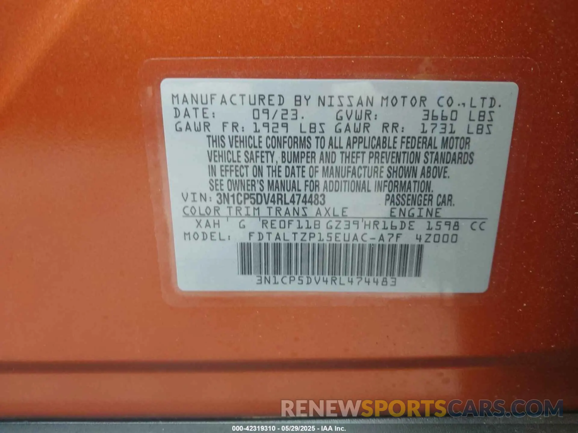 9 Photograph of a damaged car 3N1CP5DV4RL474483 NISSAN KICKS 2024