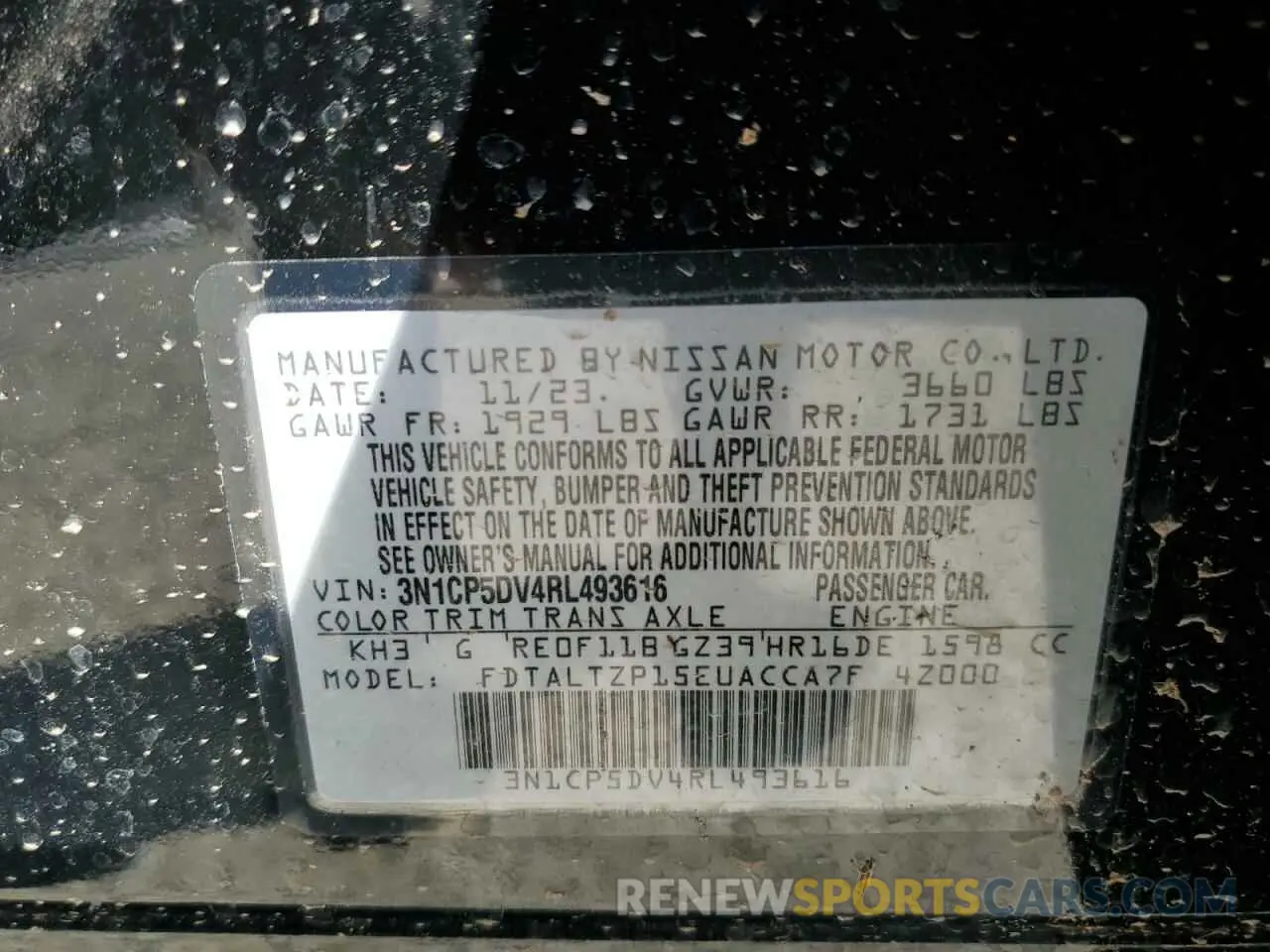 14 Photograph of a damaged car 3N1CP5DV4RL493616 NISSAN KICKS 2024