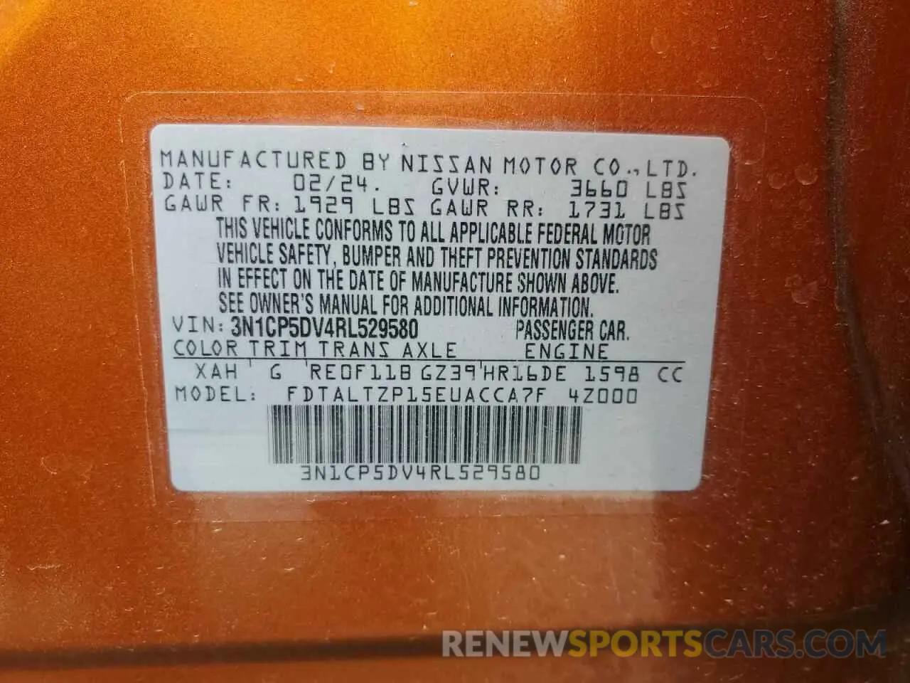 13 Photograph of a damaged car 3N1CP5DV4RL529580 NISSAN KICKS 2024