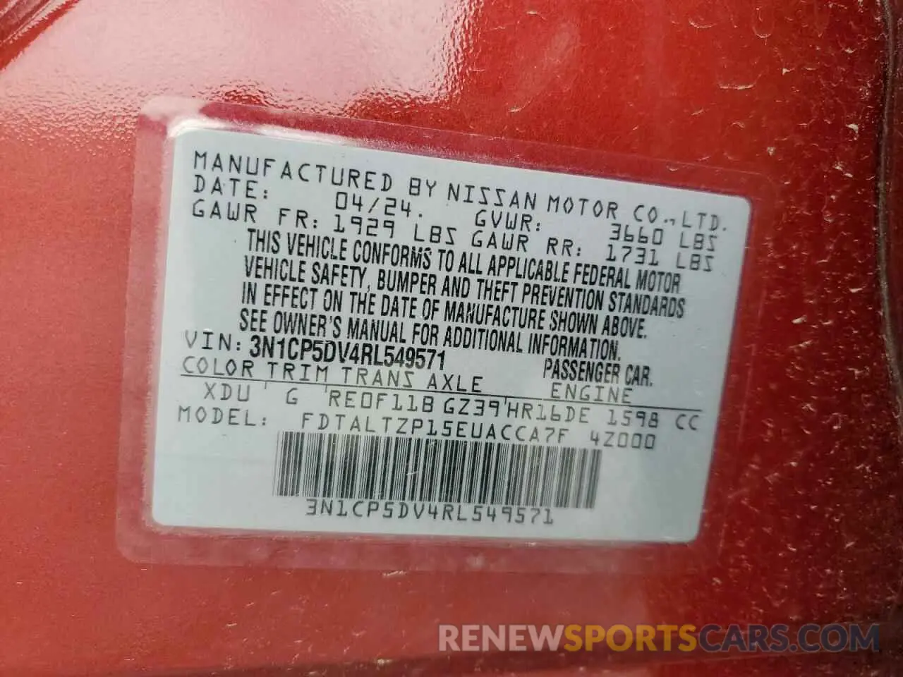 13 Photograph of a damaged car 3N1CP5DV4RL549571 NISSAN KICKS 2024