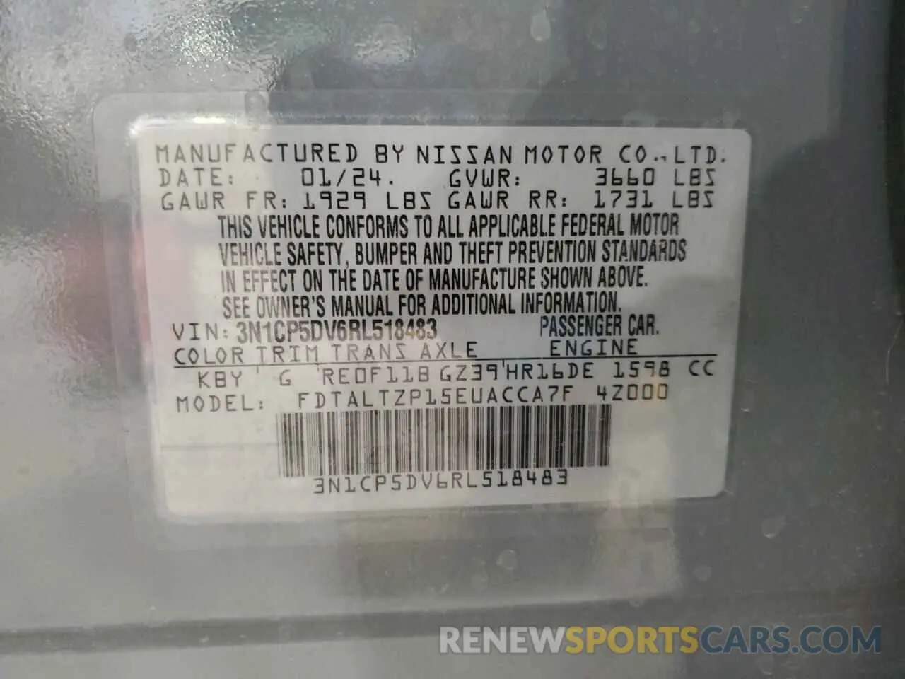 13 Photograph of a damaged car 3N1CP5DV6RL518483 NISSAN KICKS 2024
