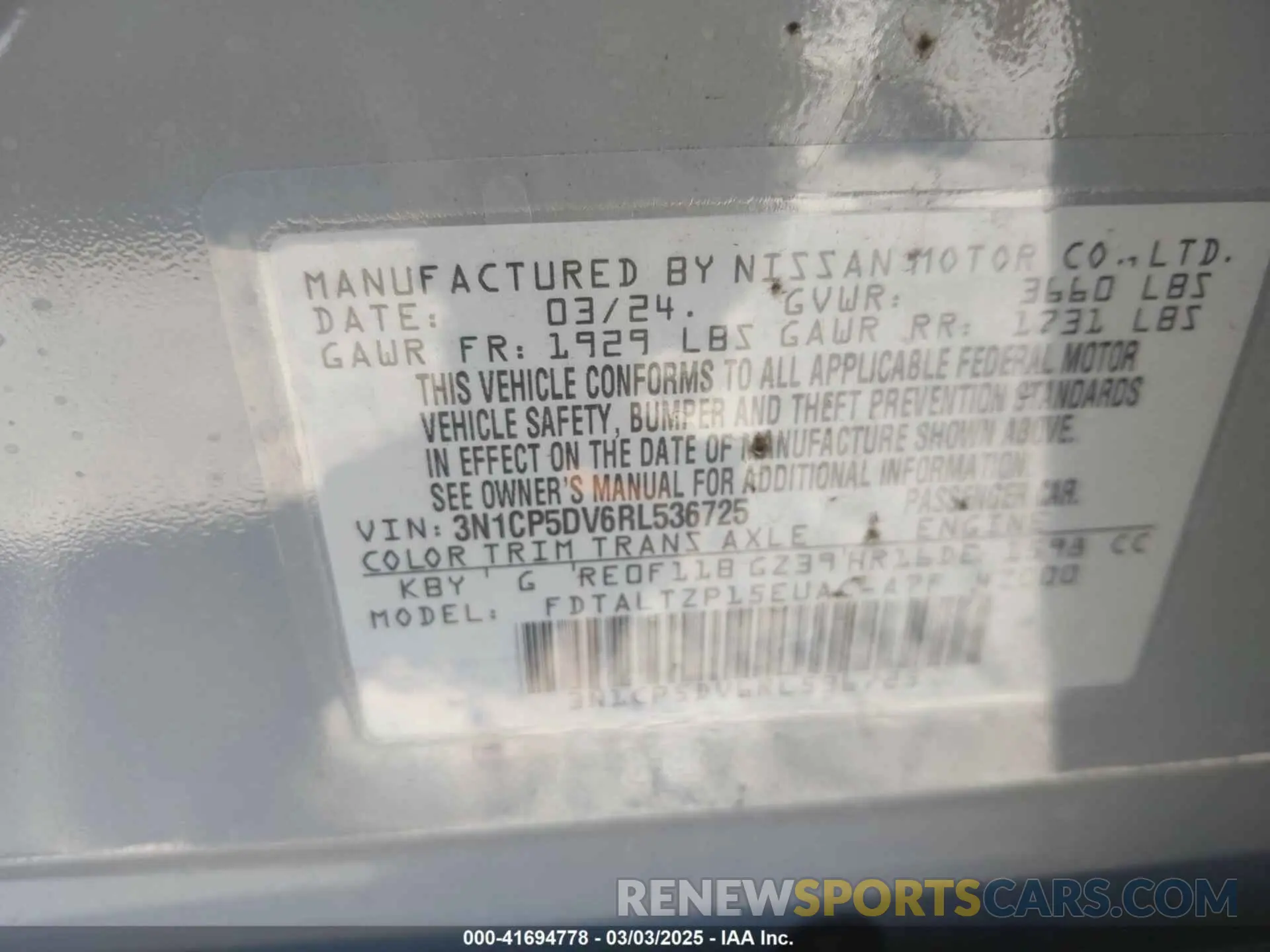 9 Photograph of a damaged car 3N1CP5DV6RL536725 NISSAN KICKS 2024