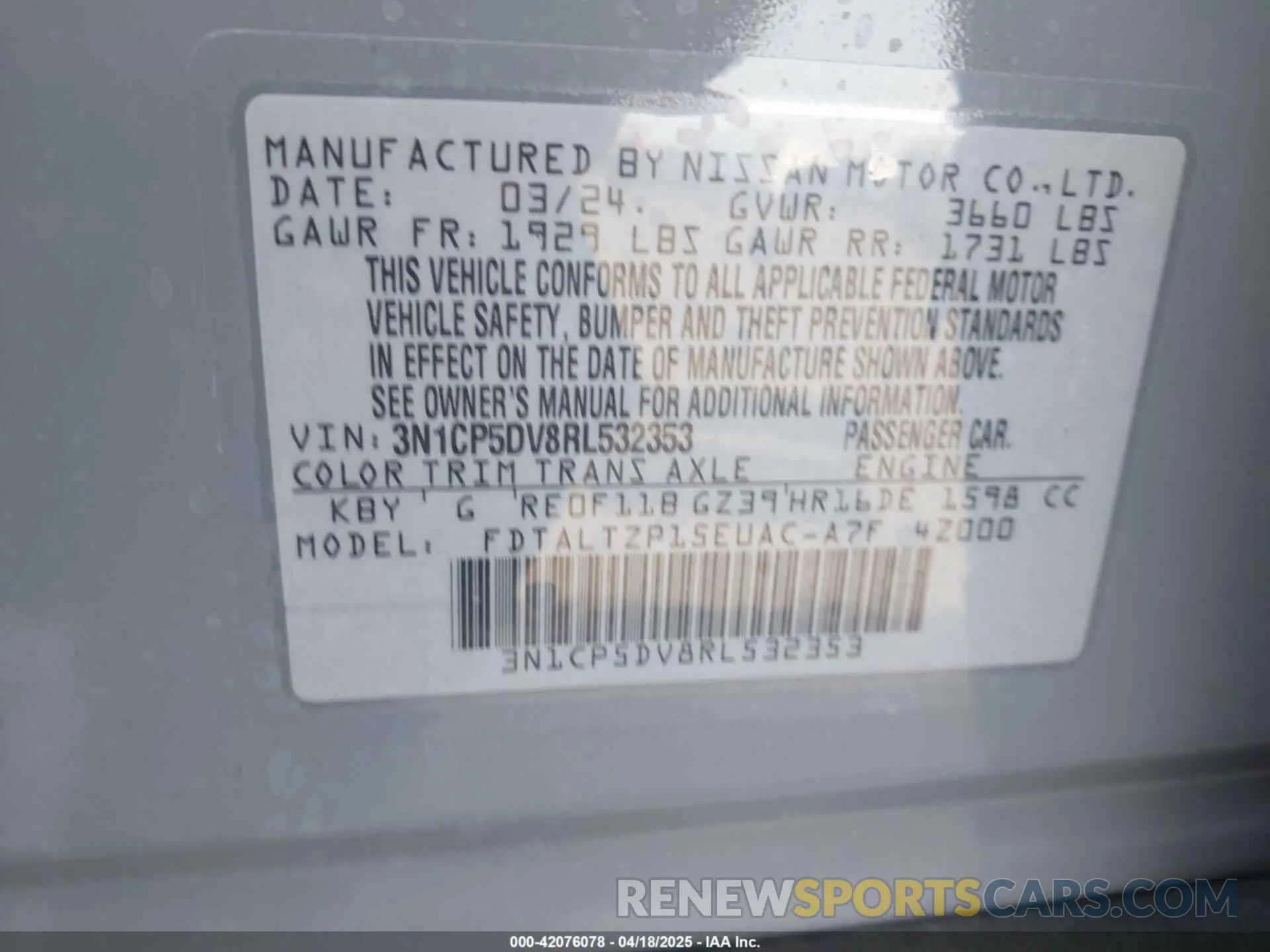 9 Photograph of a damaged car 3N1CP5DV8RL532353 NISSAN KICKS 2024