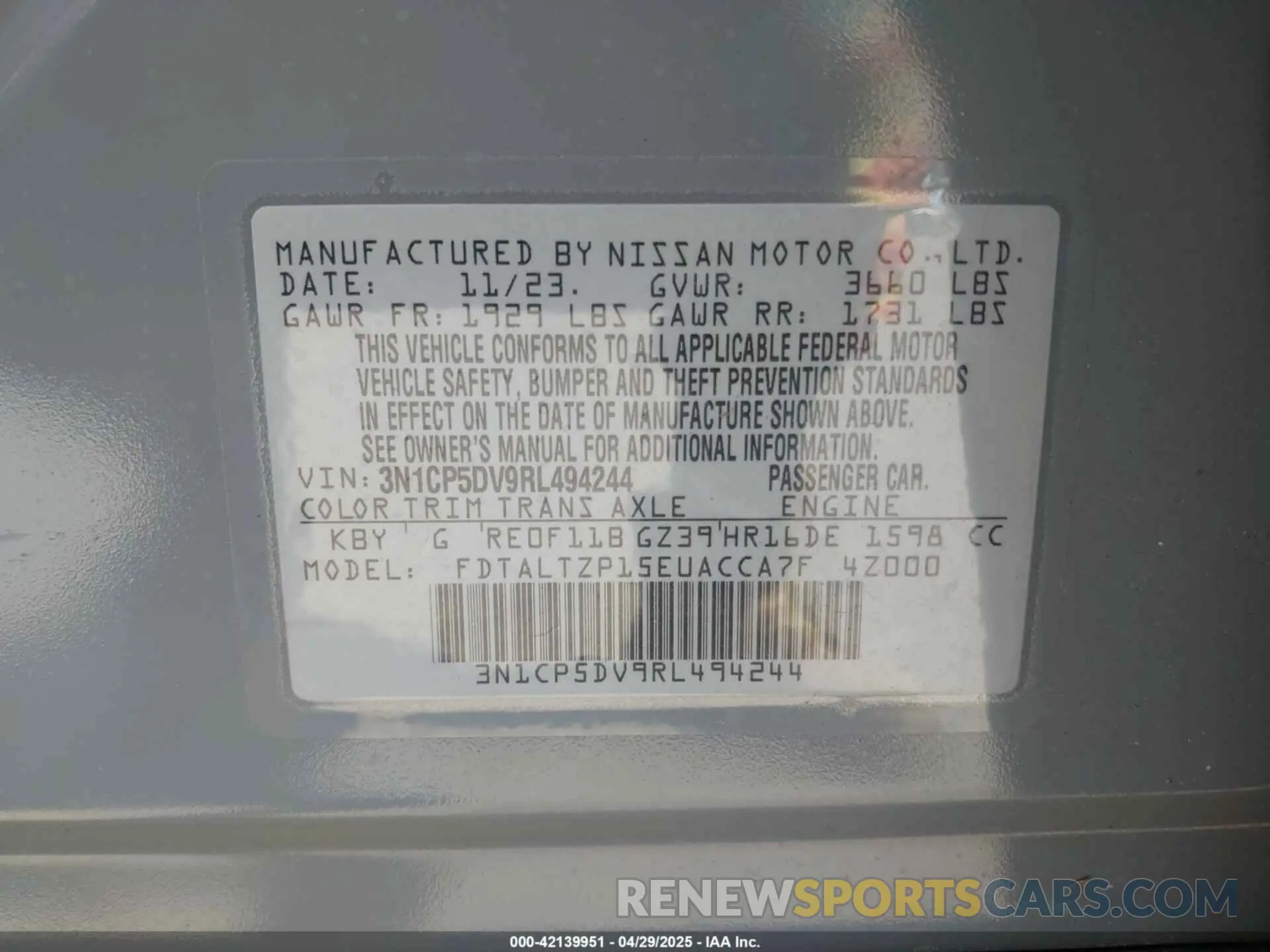 9 Photograph of a damaged car 3N1CP5DV9RL494244 NISSAN KICKS 2024