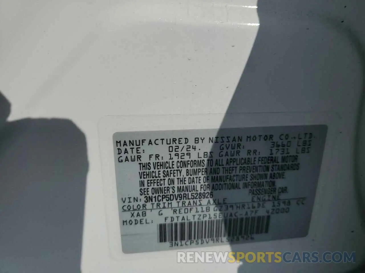 15 Photograph of a damaged car 3N1CP5DV9RL528926 NISSAN KICKS 2024