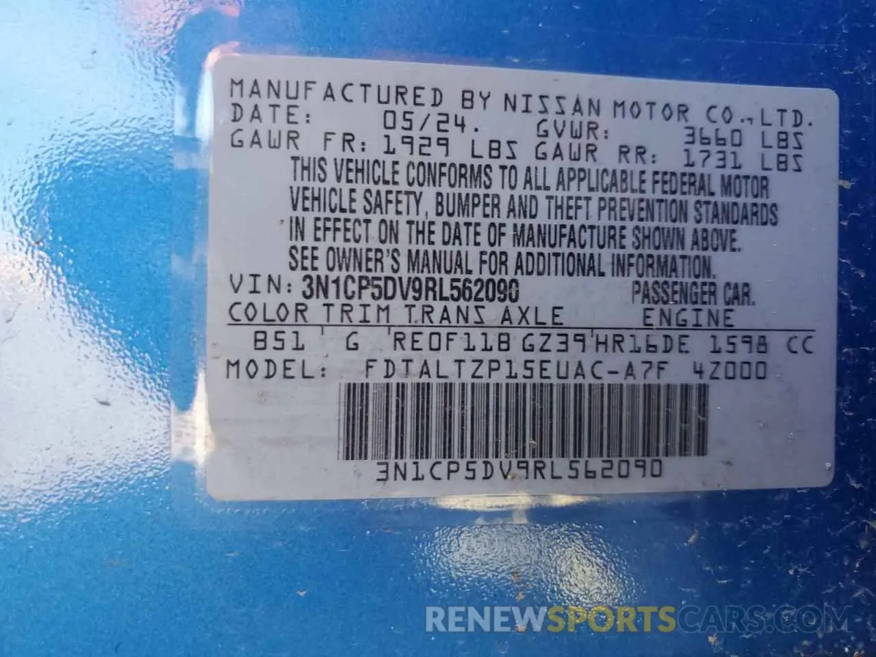 12 Photograph of a damaged car 3N1CP5DV9RL562090 NISSAN KICKS 2024