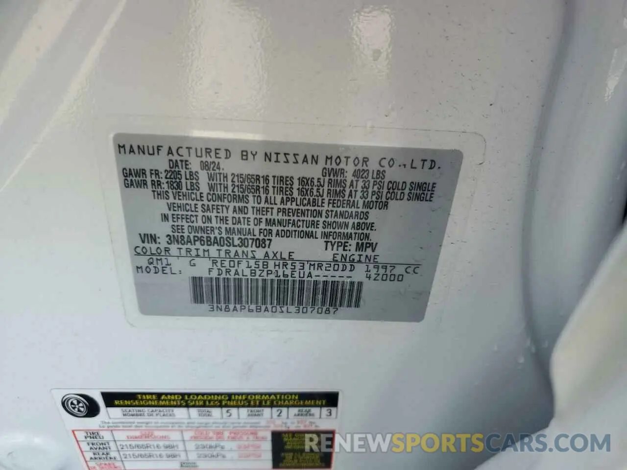 12 Photograph of a damaged car 3N8AP6BA0SL307087 NISSAN KICKS 2025