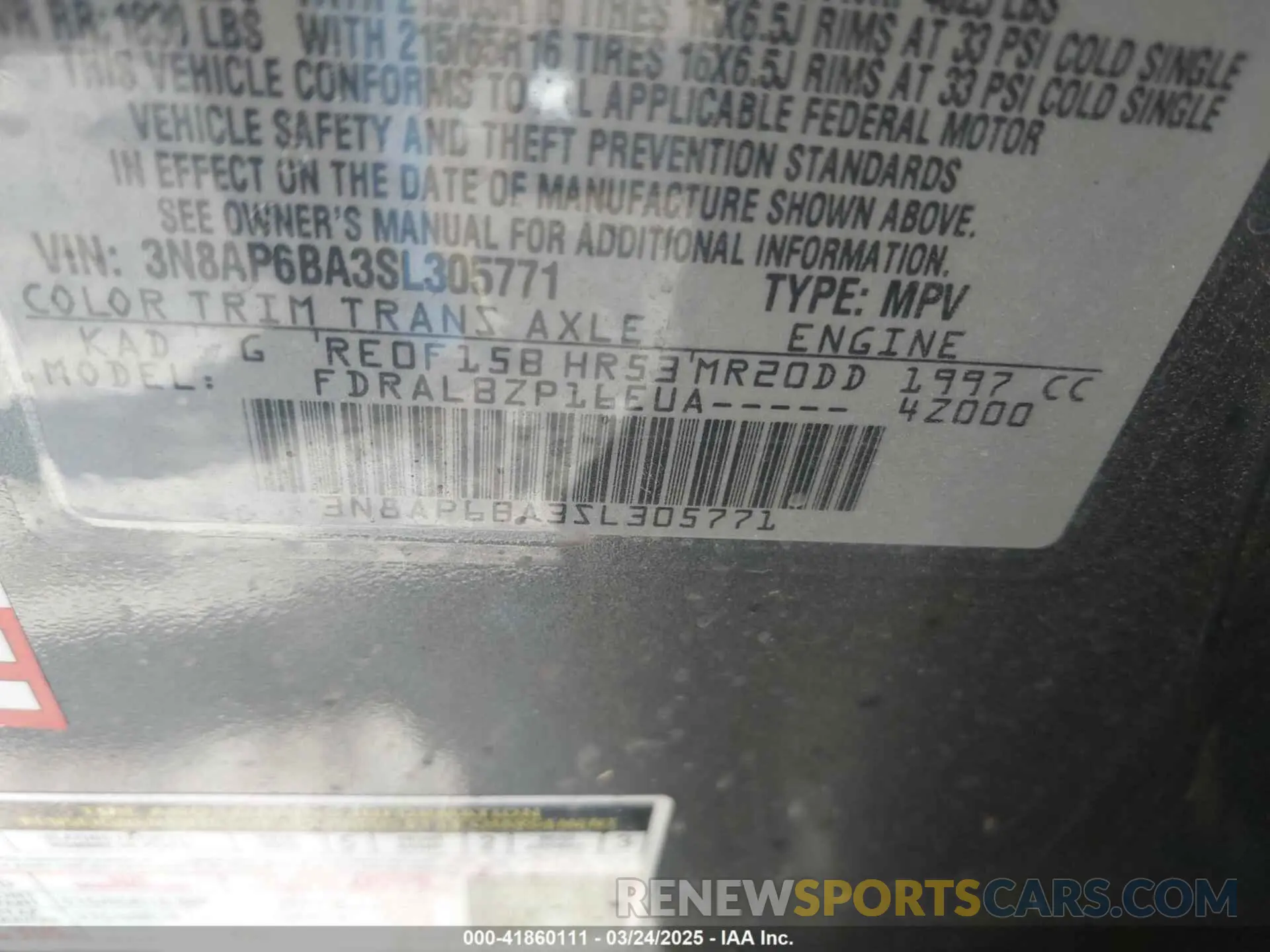 9 Photograph of a damaged car 3N8AP6BA3SL305771 NISSAN KICKS 2025
