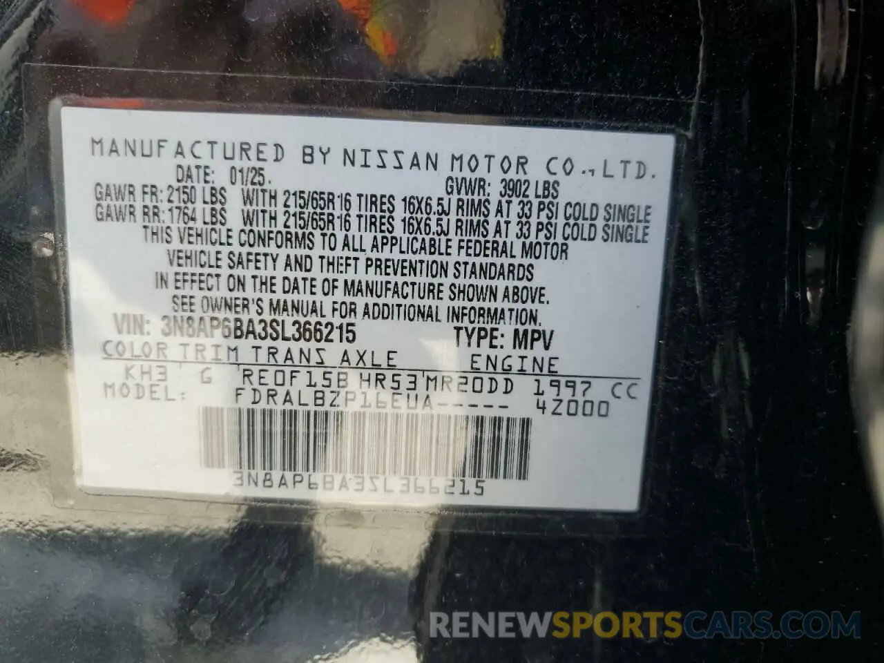 14 Photograph of a damaged car 3N8AP6BA3SL366215 NISSAN KICKS 2025