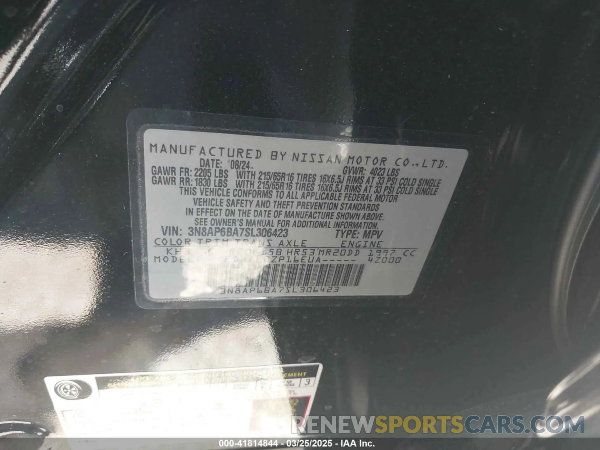9 Photograph of a damaged car 3N8AP6BA7SL306423 NISSAN KICKS 2025