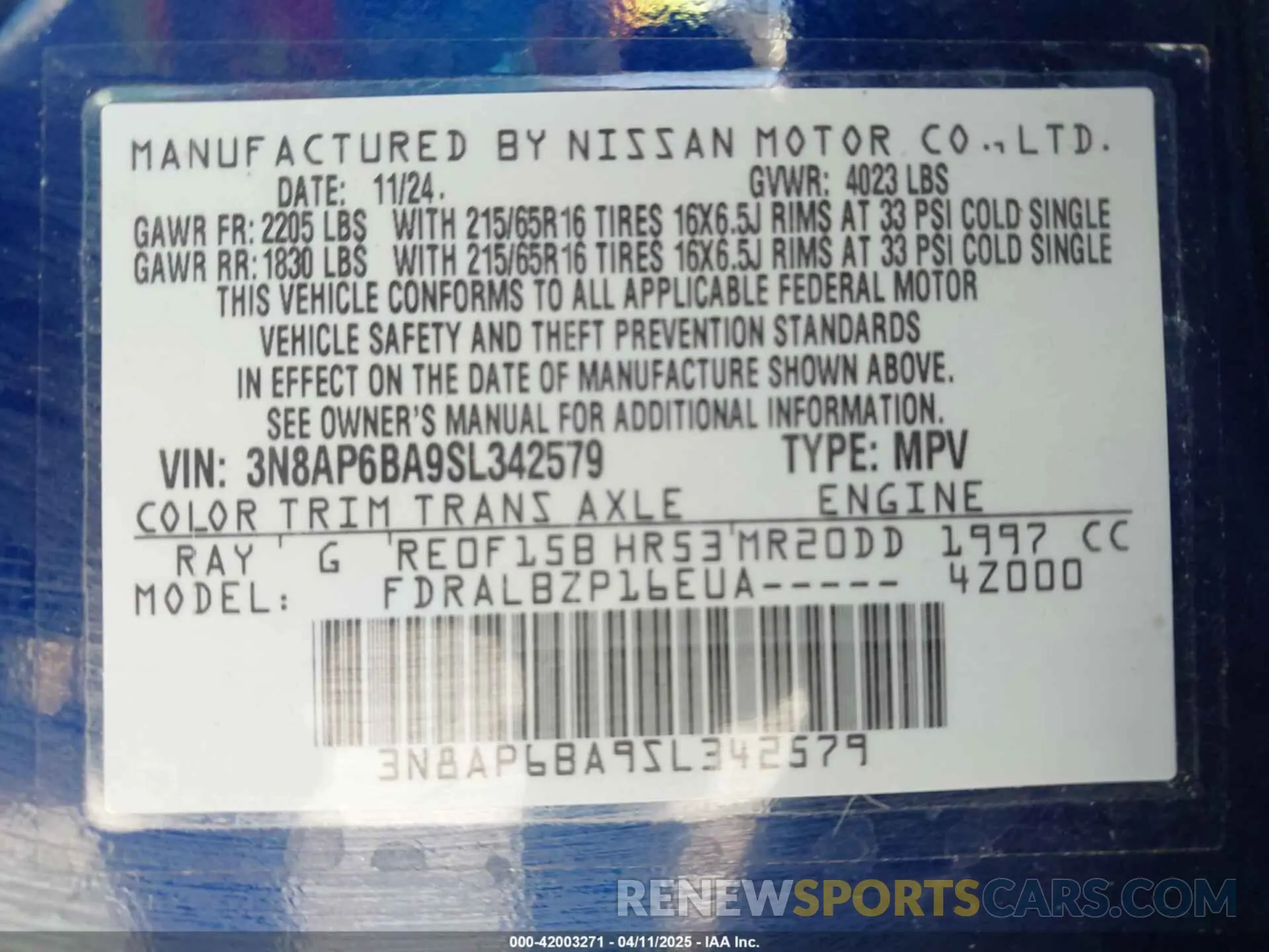 9 Photograph of a damaged car 3N8AP6BA9SL342579 NISSAN KICKS 2025