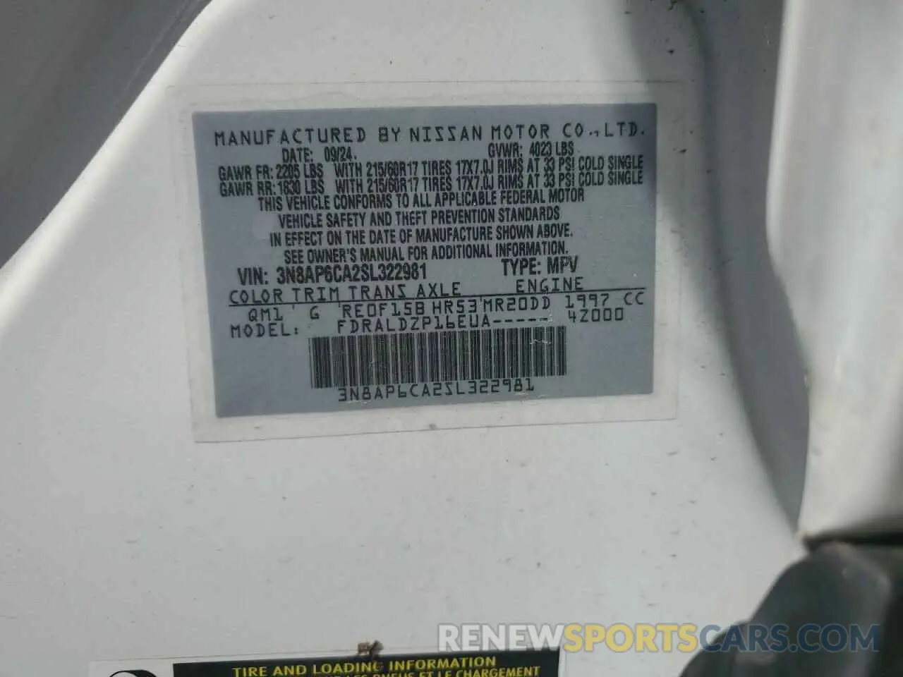 13 Photograph of a damaged car 3N8AP6CA2SL322981 NISSAN KICKS 2025