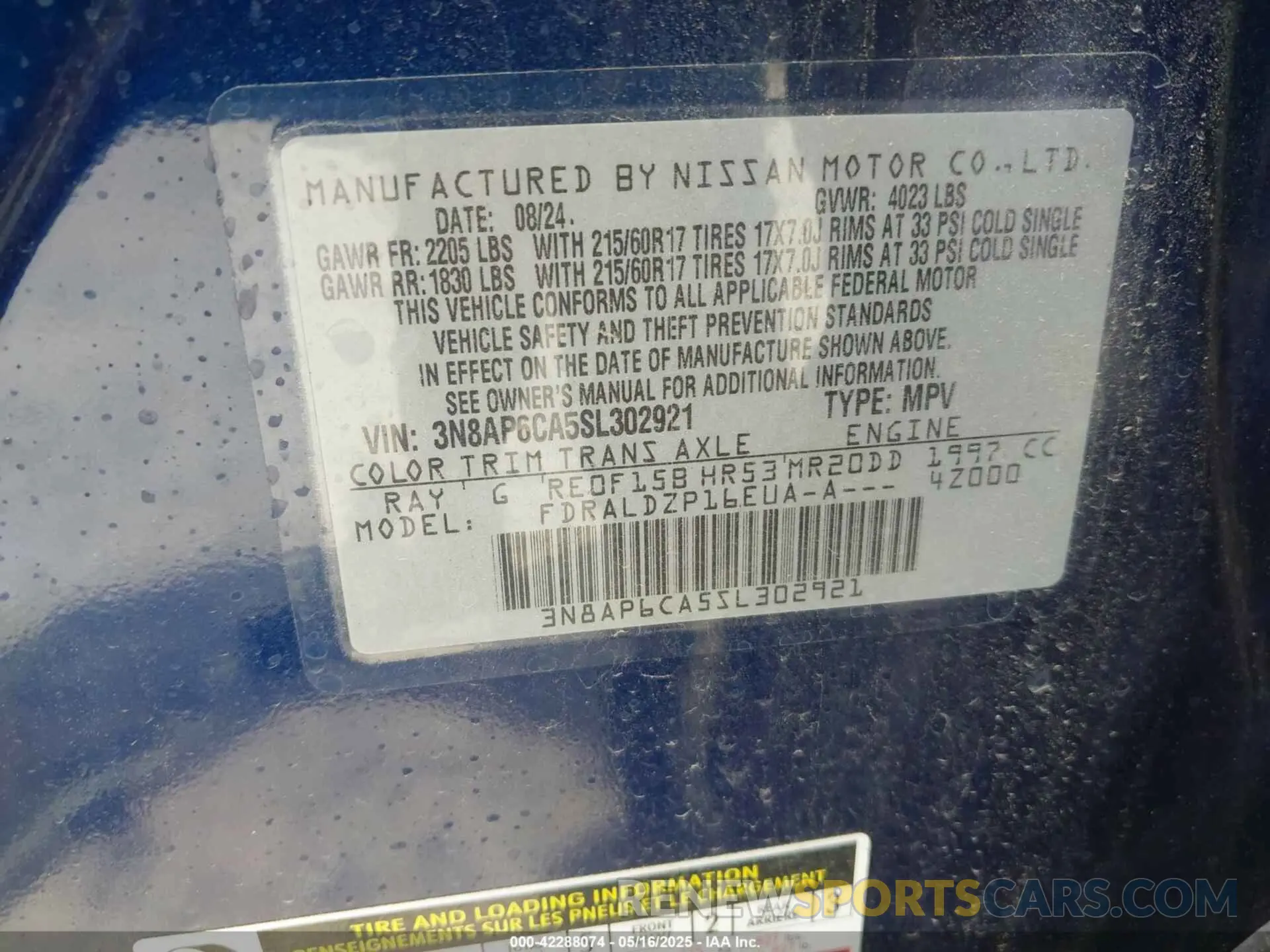 9 Photograph of a damaged car 3N8AP6CA5SL302921 NISSAN KICKS 2025