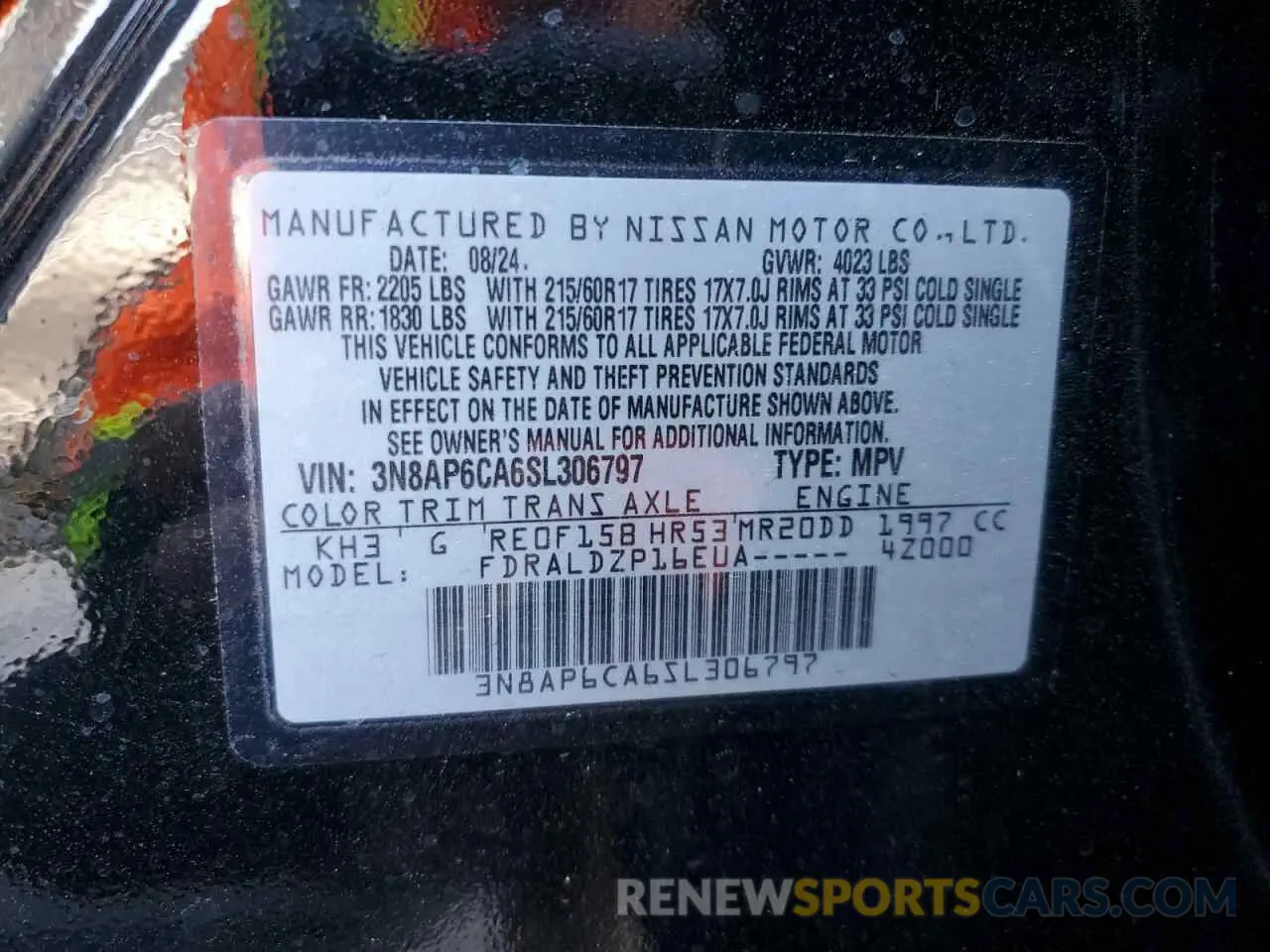 14 Photograph of a damaged car 3N8AP6CA6SL306797 NISSAN KICKS 2025