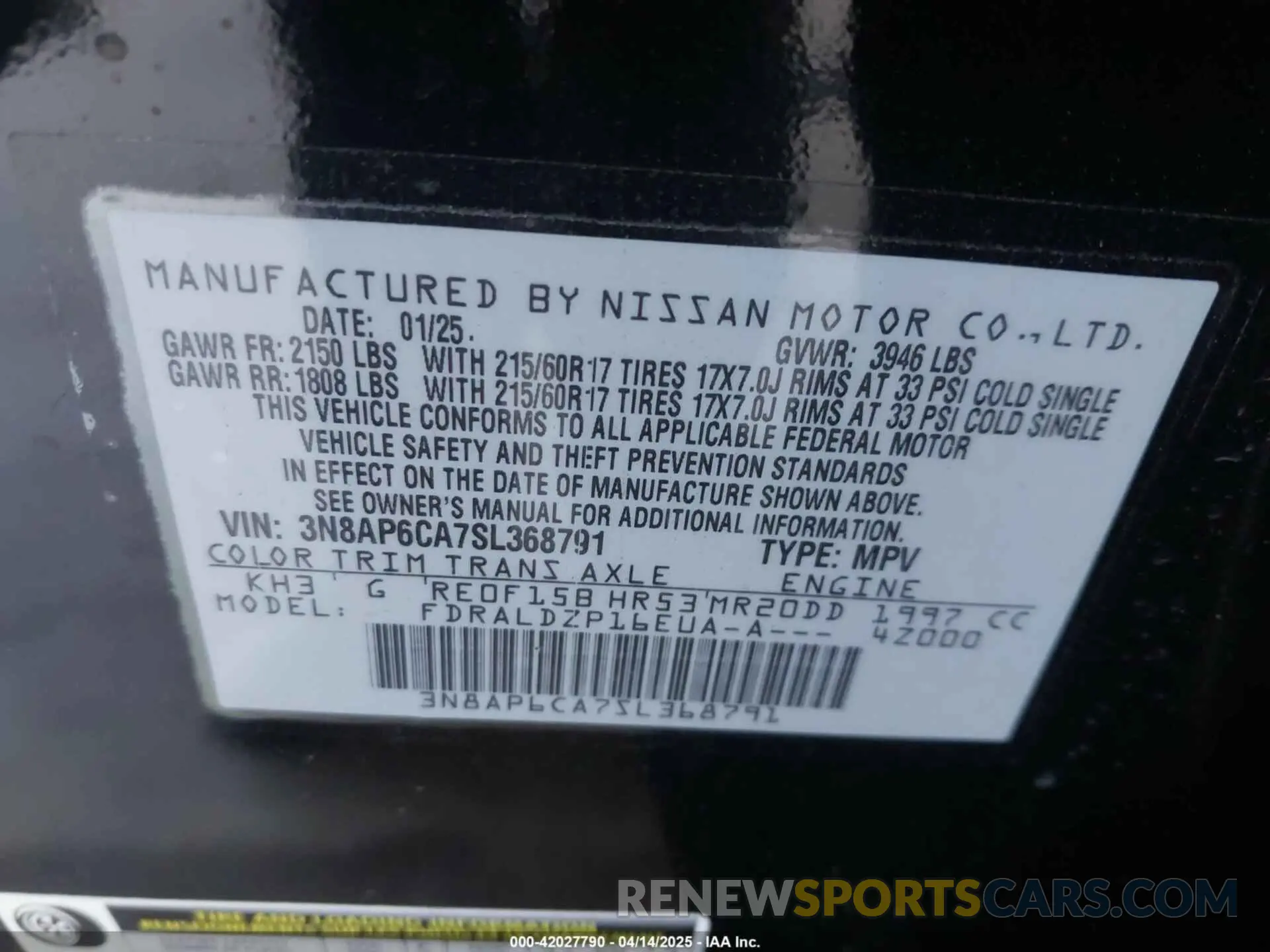 9 Photograph of a damaged car 3N8AP6CA7SL368791 NISSAN KICKS 2025