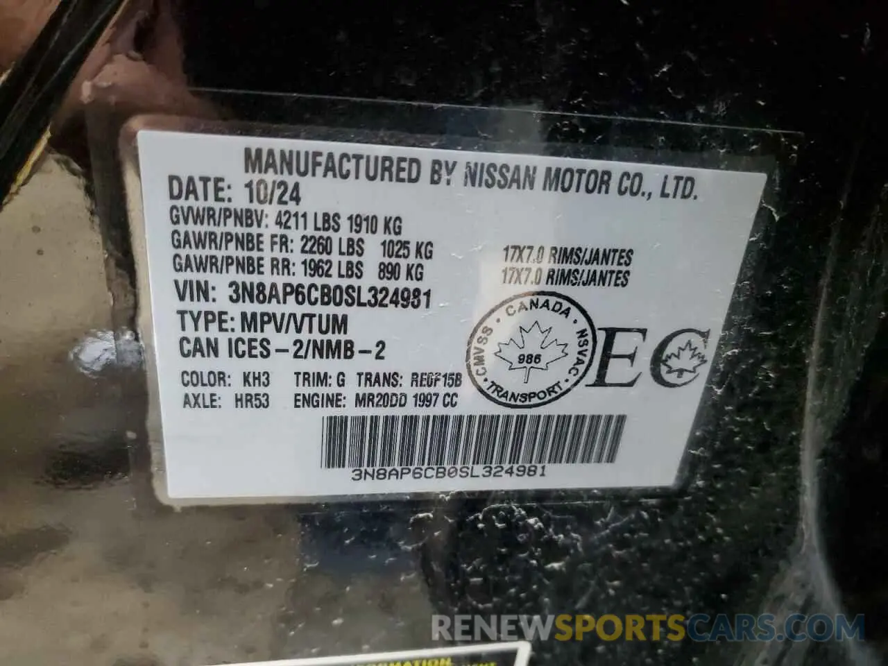 14 Photograph of a damaged car 3N8AP6CB0SL324981 NISSAN KICKS 2025