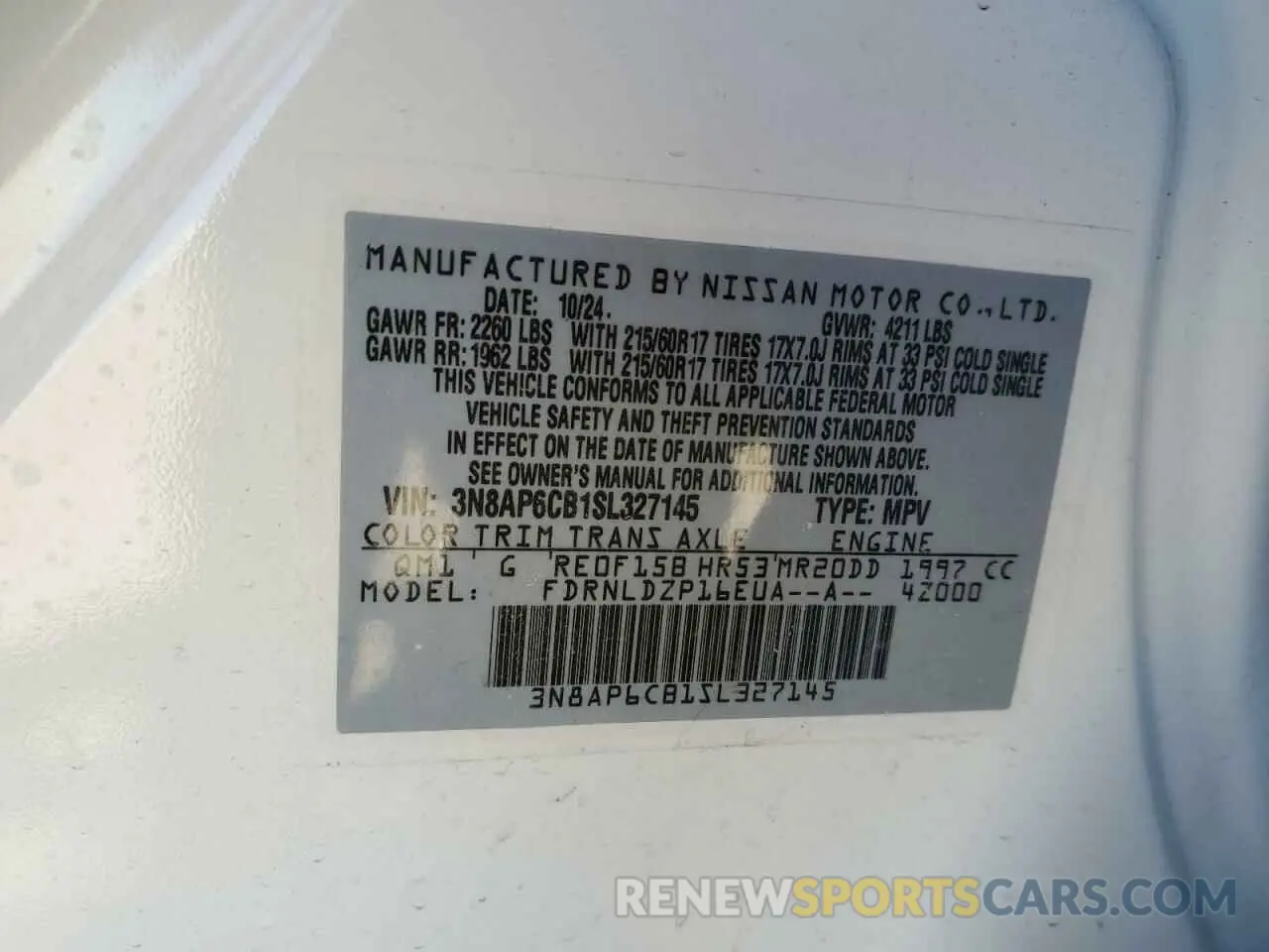 13 Photograph of a damaged car 3N8AP6CB1SL327145 NISSAN KICKS 2025