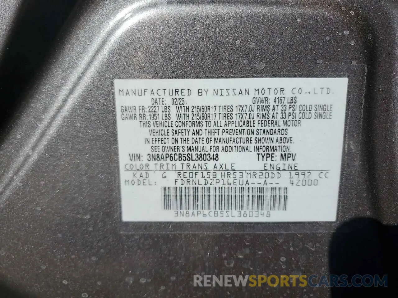 13 Photograph of a damaged car 3N8AP6CB5SL380348 NISSAN KICKS 2025