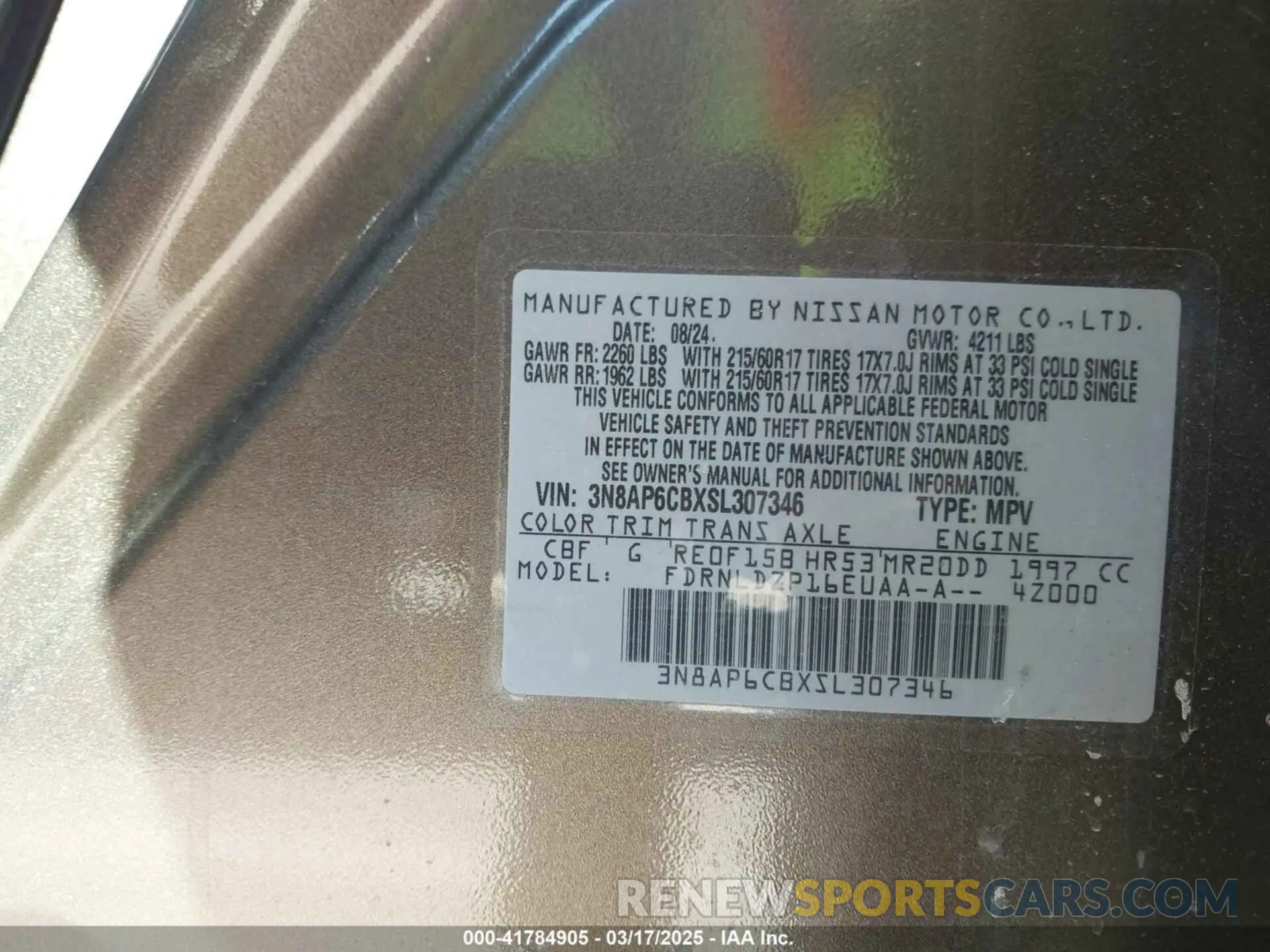 9 Photograph of a damaged car 3N8AP6CBXSL307346 NISSAN KICKS 2025