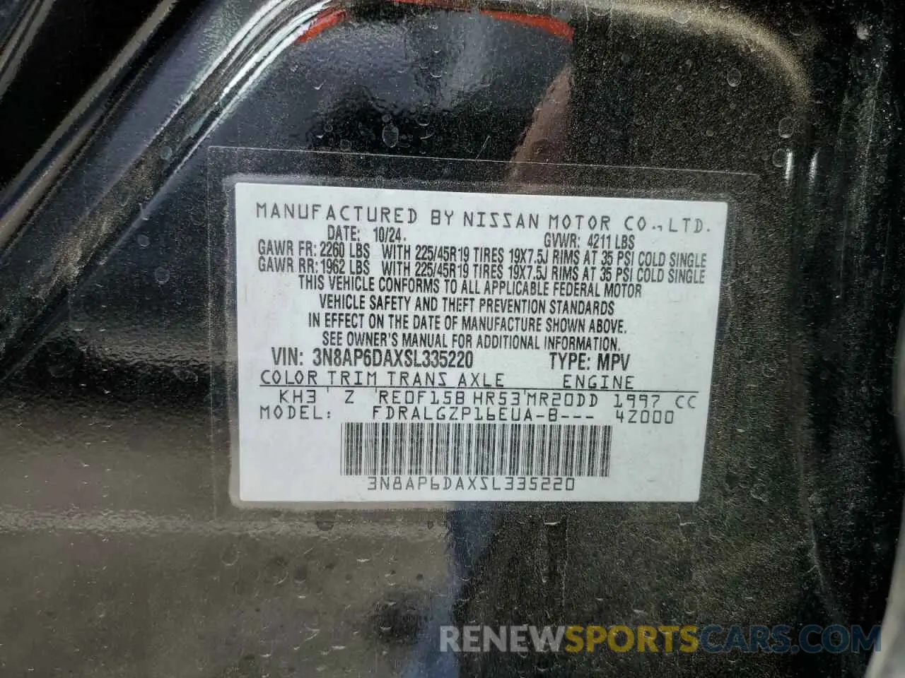 13 Photograph of a damaged car 3N8AP6DAXSL335220 NISSAN KICKS 2025