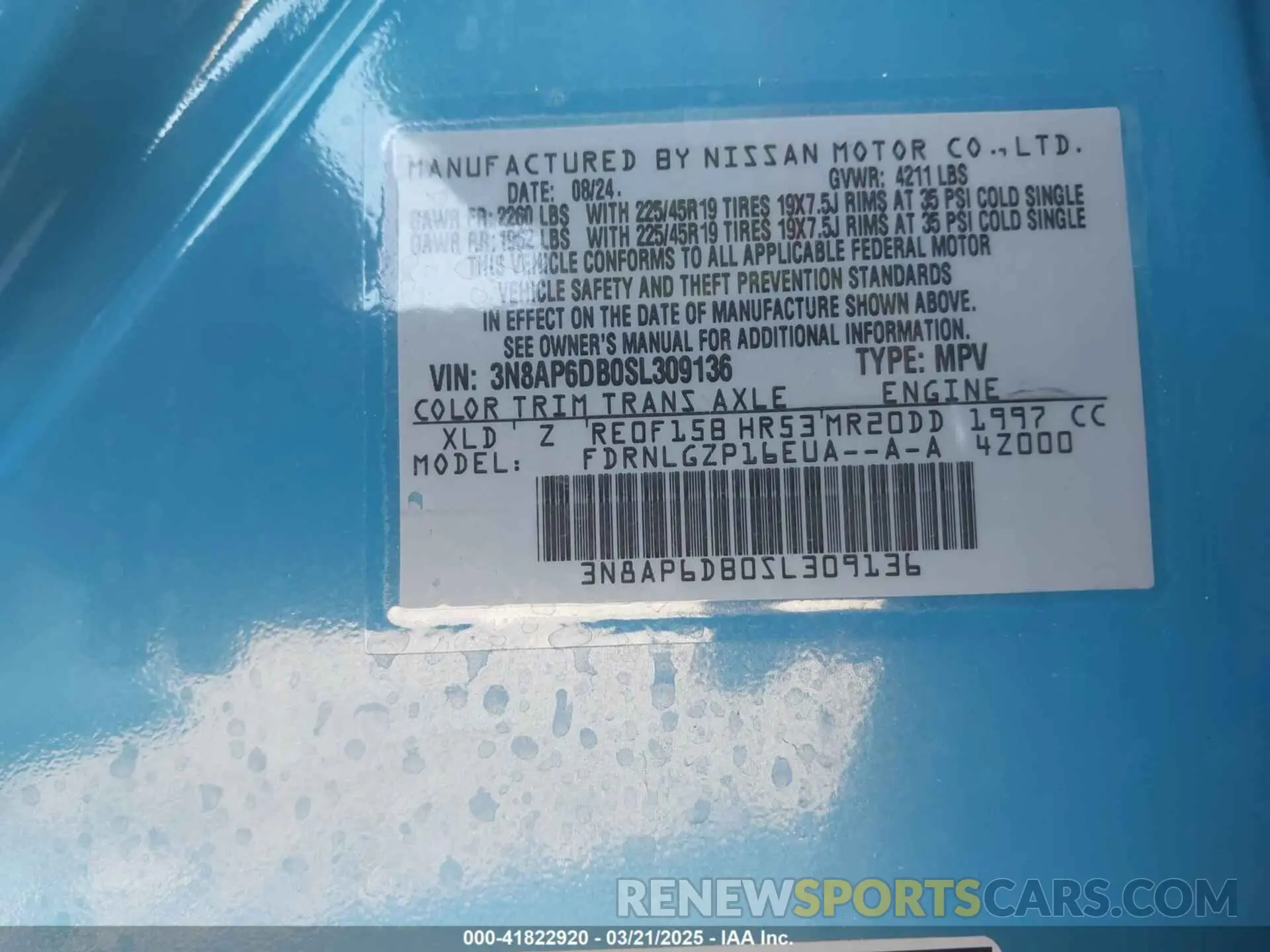 9 Photograph of a damaged car 3N8AP6DB0SL309136 NISSAN KICKS 2025